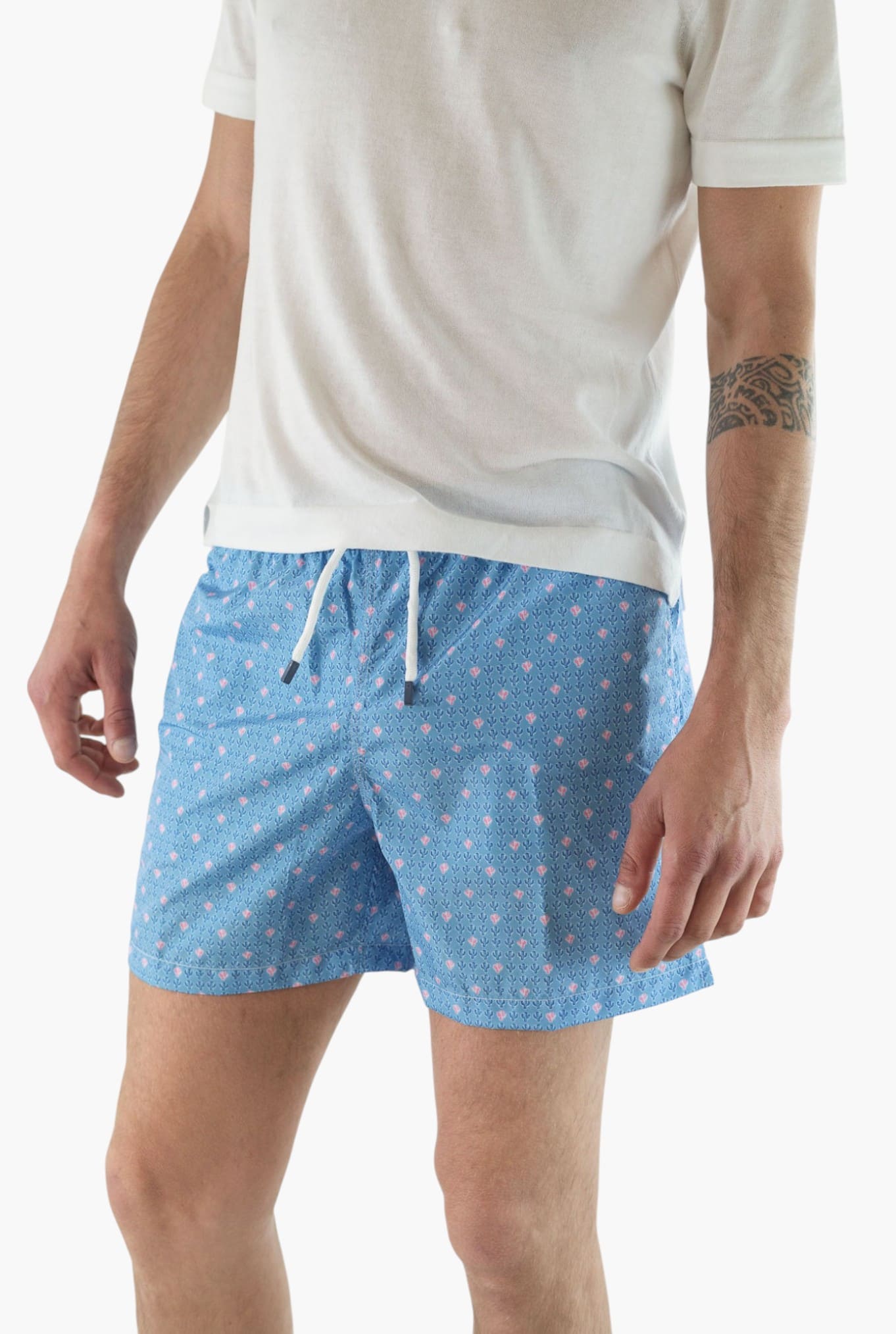 FEDELI Costume da Bagno Madeira Fantasia Cactus Blu Rosa