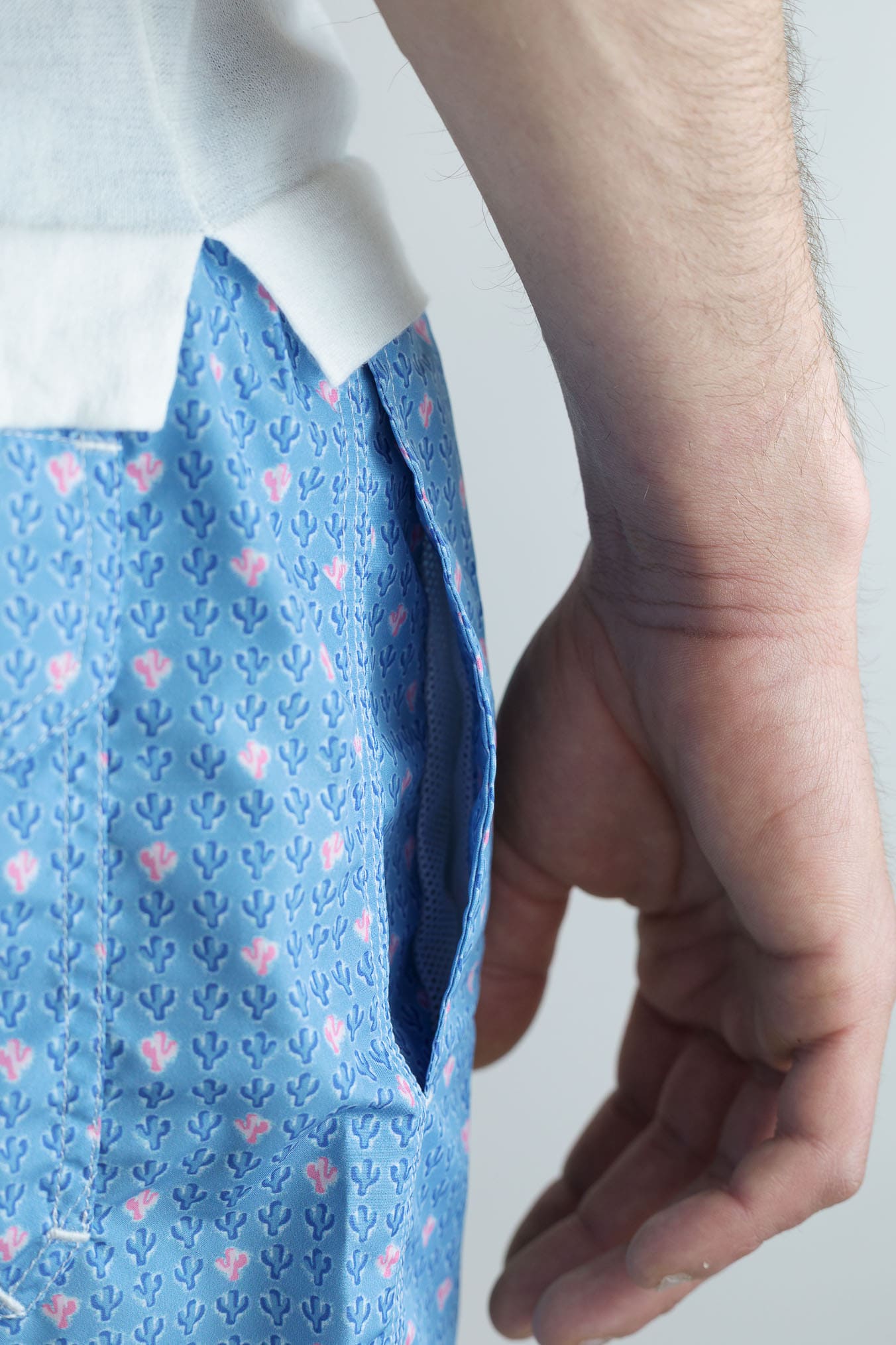 FEDELI Costume da Bagno Madeira Fantasia Cactus Blu Rosa