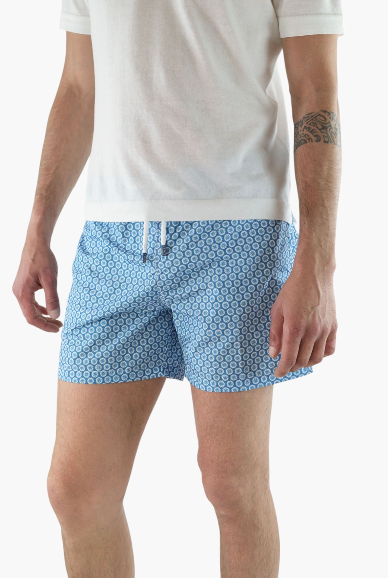 FEDELI Costume da Bagno Madeira Fantasia Celeste Azzurro