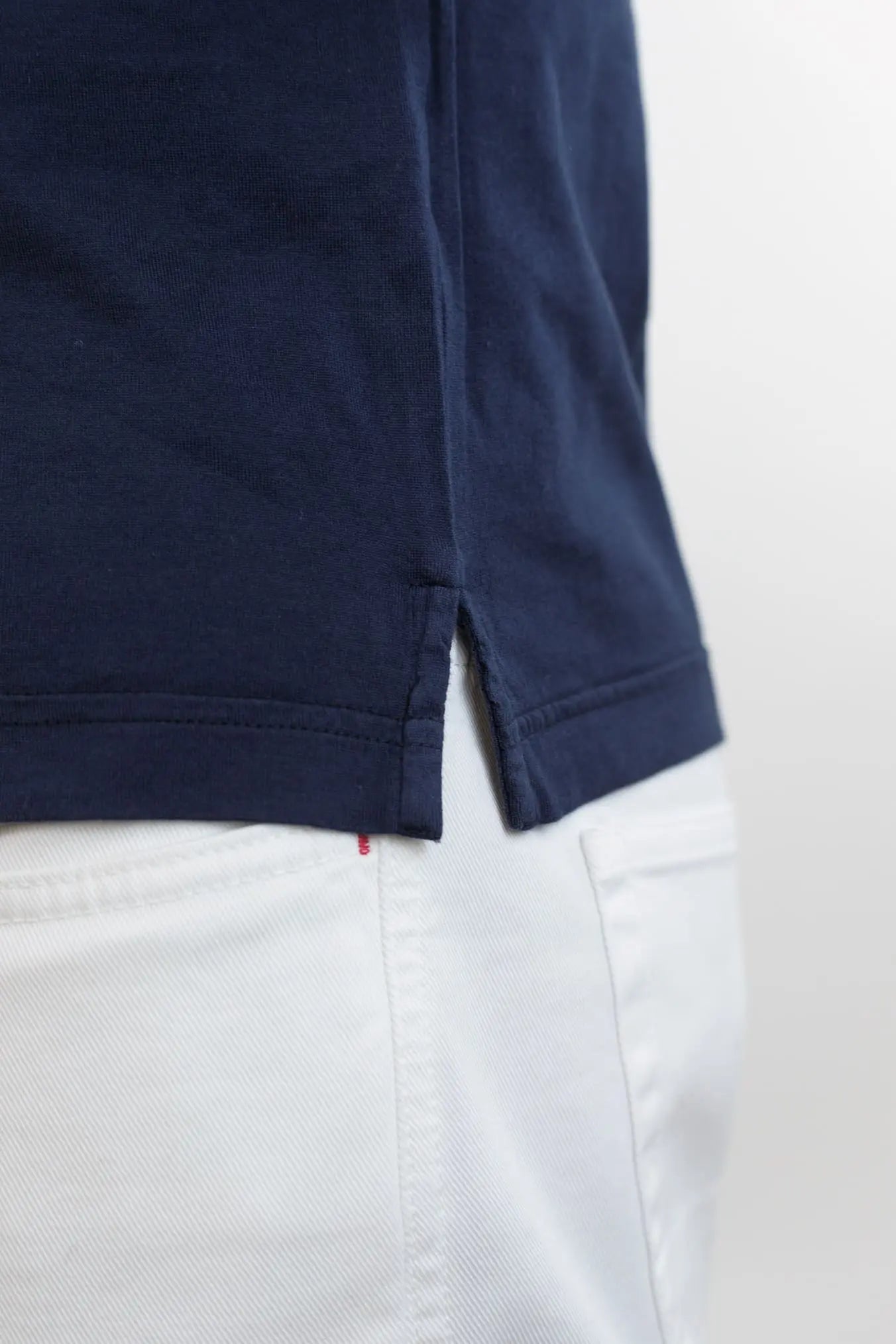 FEDELI Polo Maniche Lunghe Jersey Cotone Blu Navy