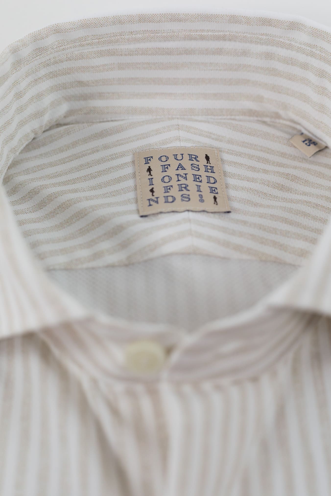 FFF Camicia Active Microfibra Stretch Righe Beige