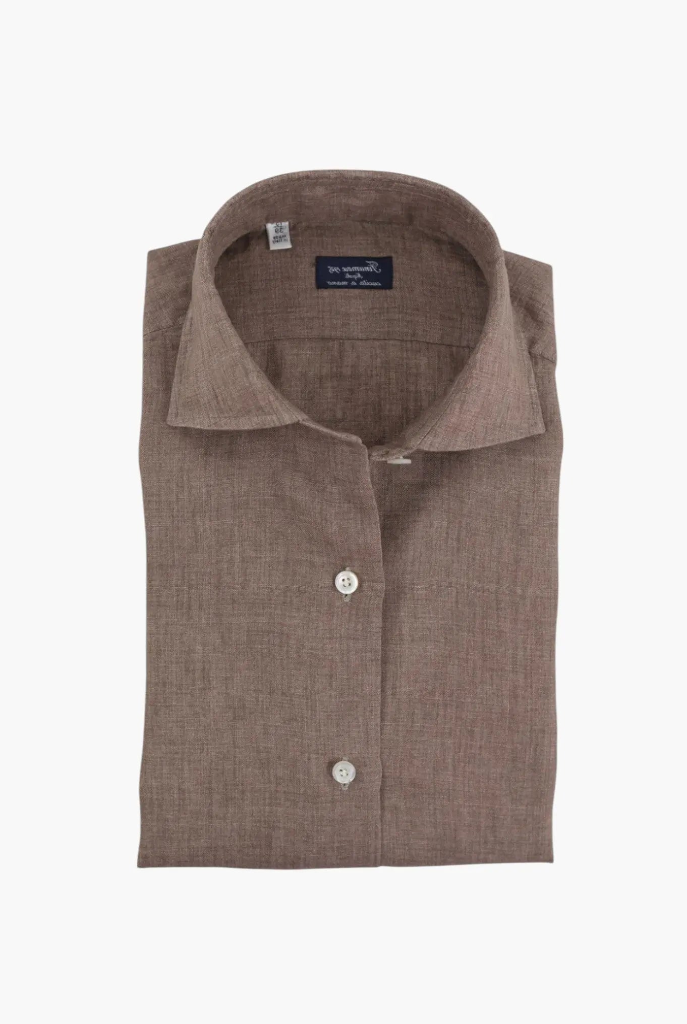 Camicia Napoli Lino Marrone - Guarino Store