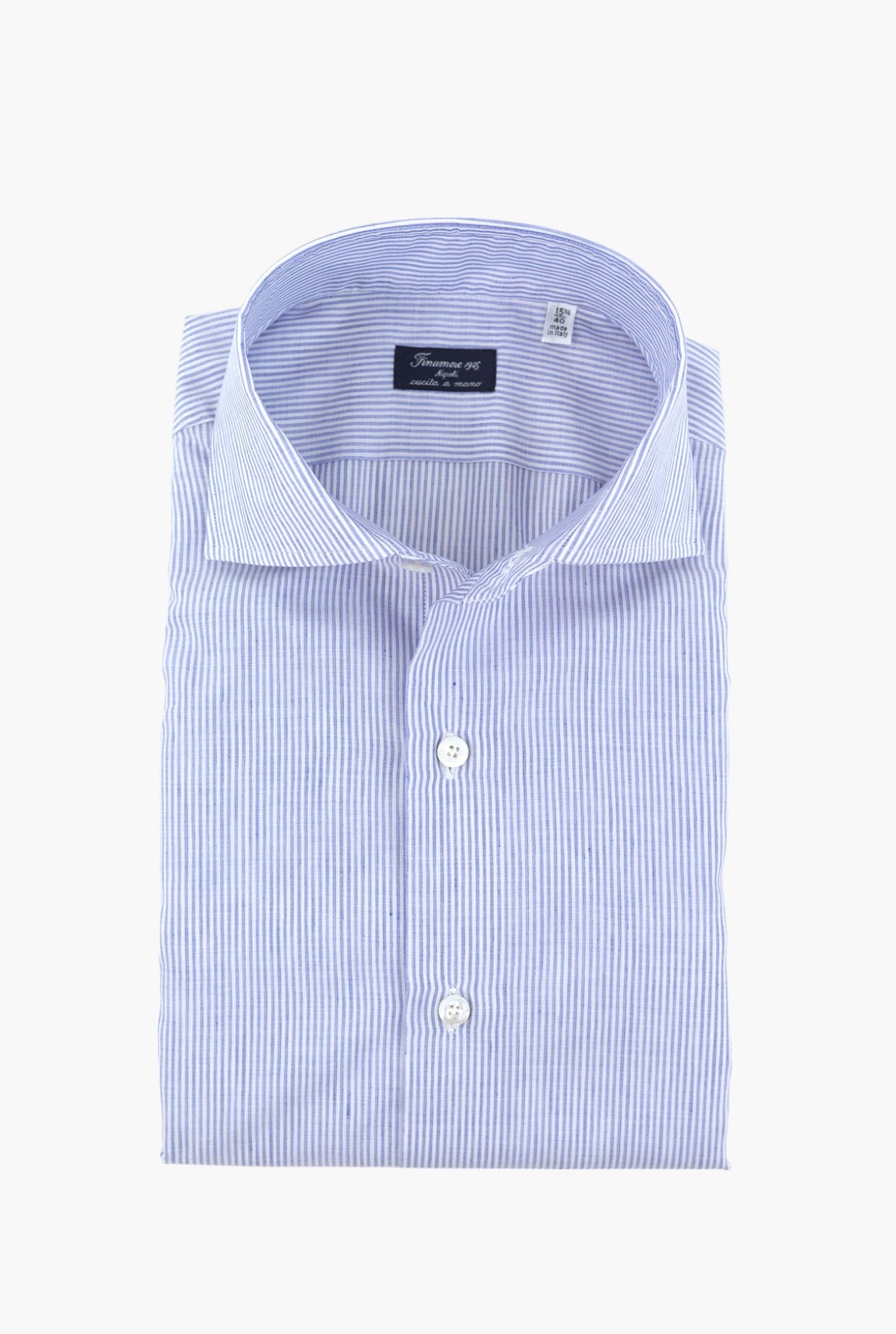 FINAMORE Camicia Napoli Tessuto Riva Righe Blu