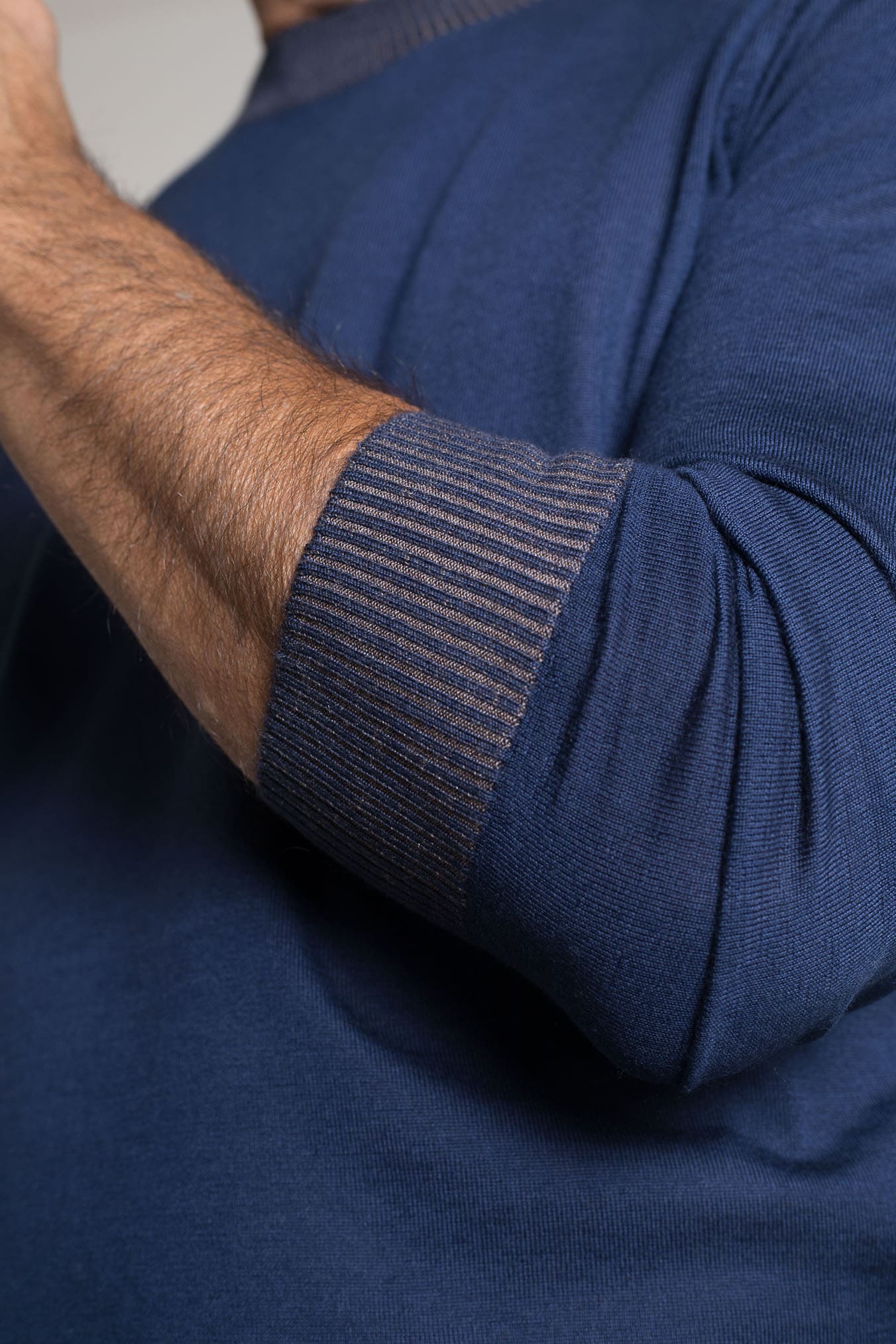 FIORONI Girocollo Vanisé Cashmere Seta Superlight Blu è