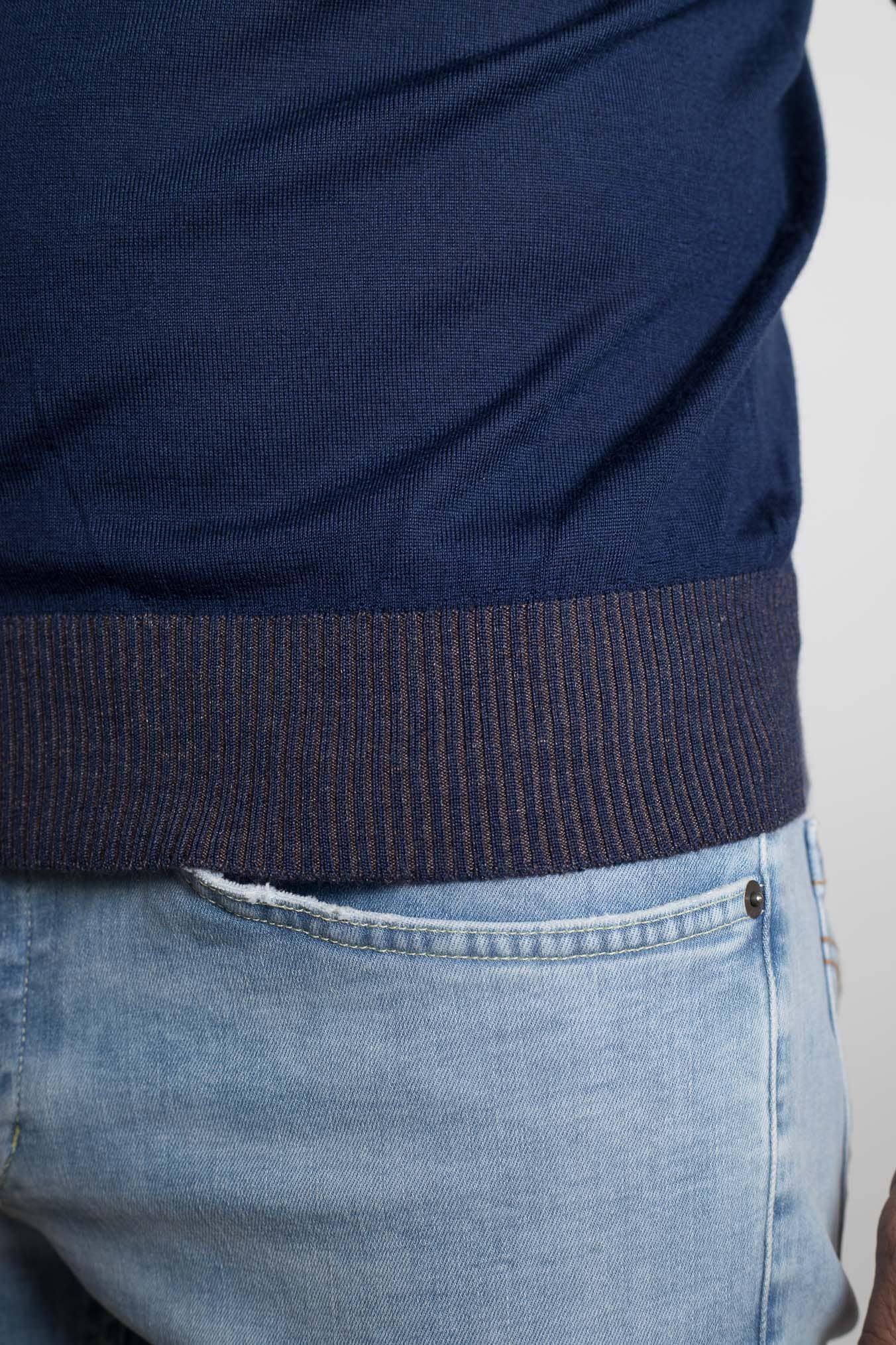 FIORONI Girocollo Vanisé Cashmere Seta Superlight Blu è