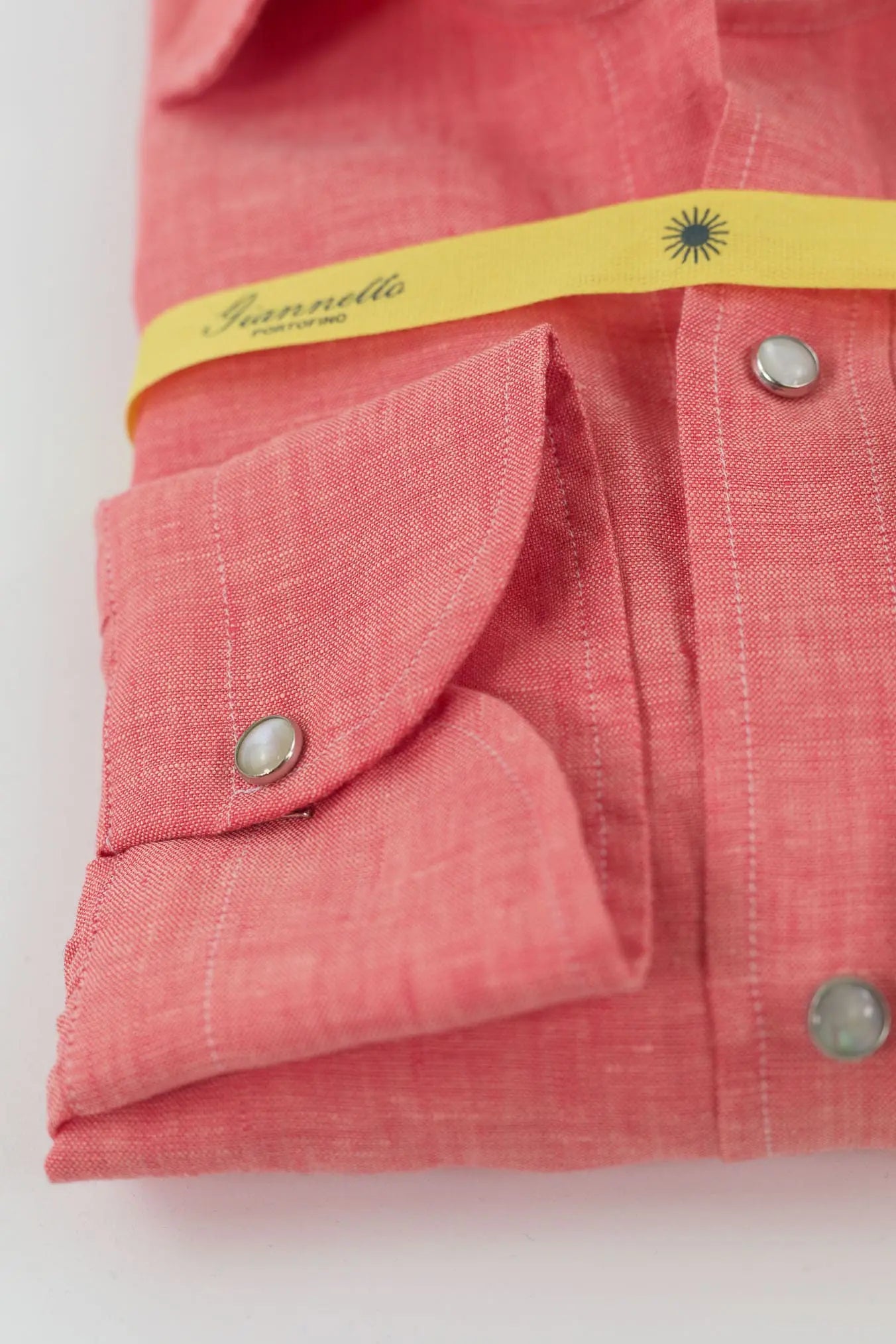 GIANNETTO PORTOFINO Camicia Lino Texana Pesca Comfort Fit