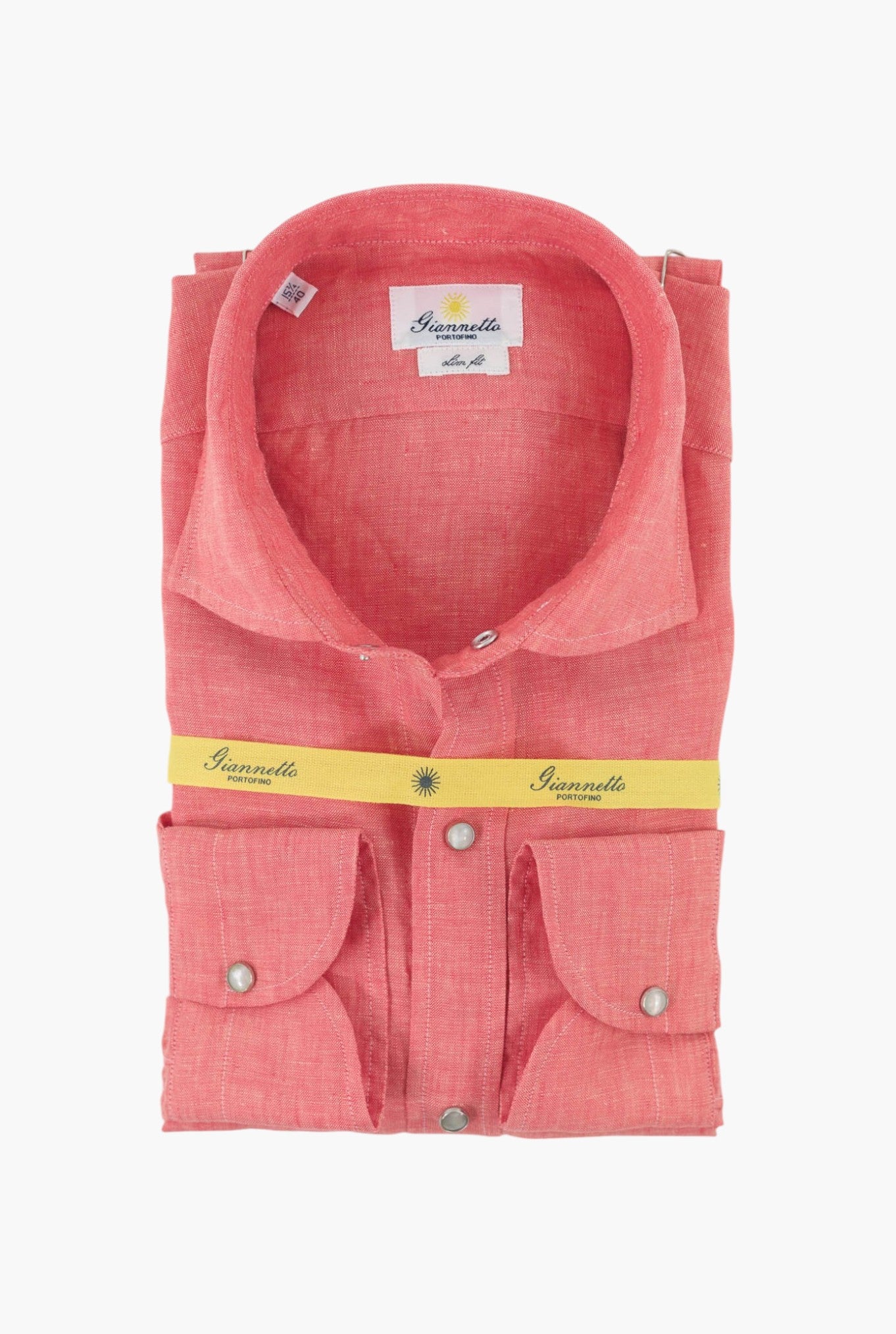 GIANNETTO PORTOFINO Camicia Lino Texana Pesca Slim Fit