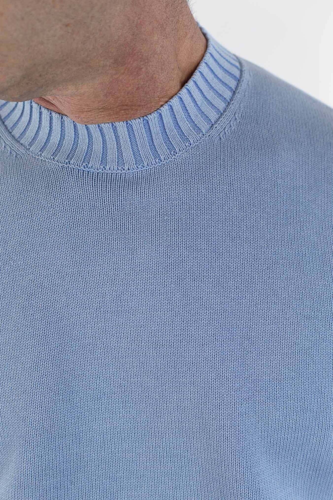 GUARINO Girocollo Cotone Washed Celeste