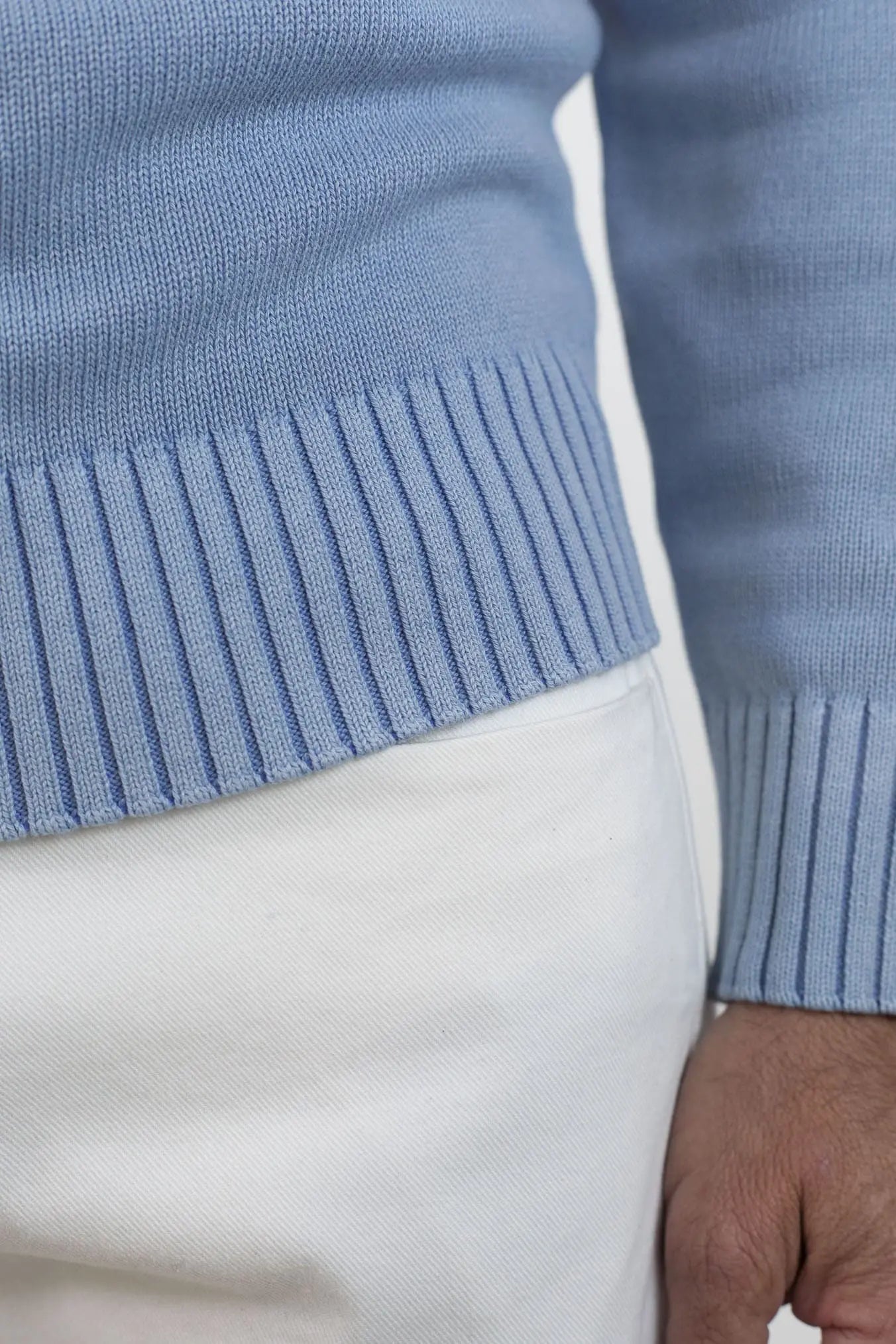 GUARINO Girocollo Cotone Washed Celeste