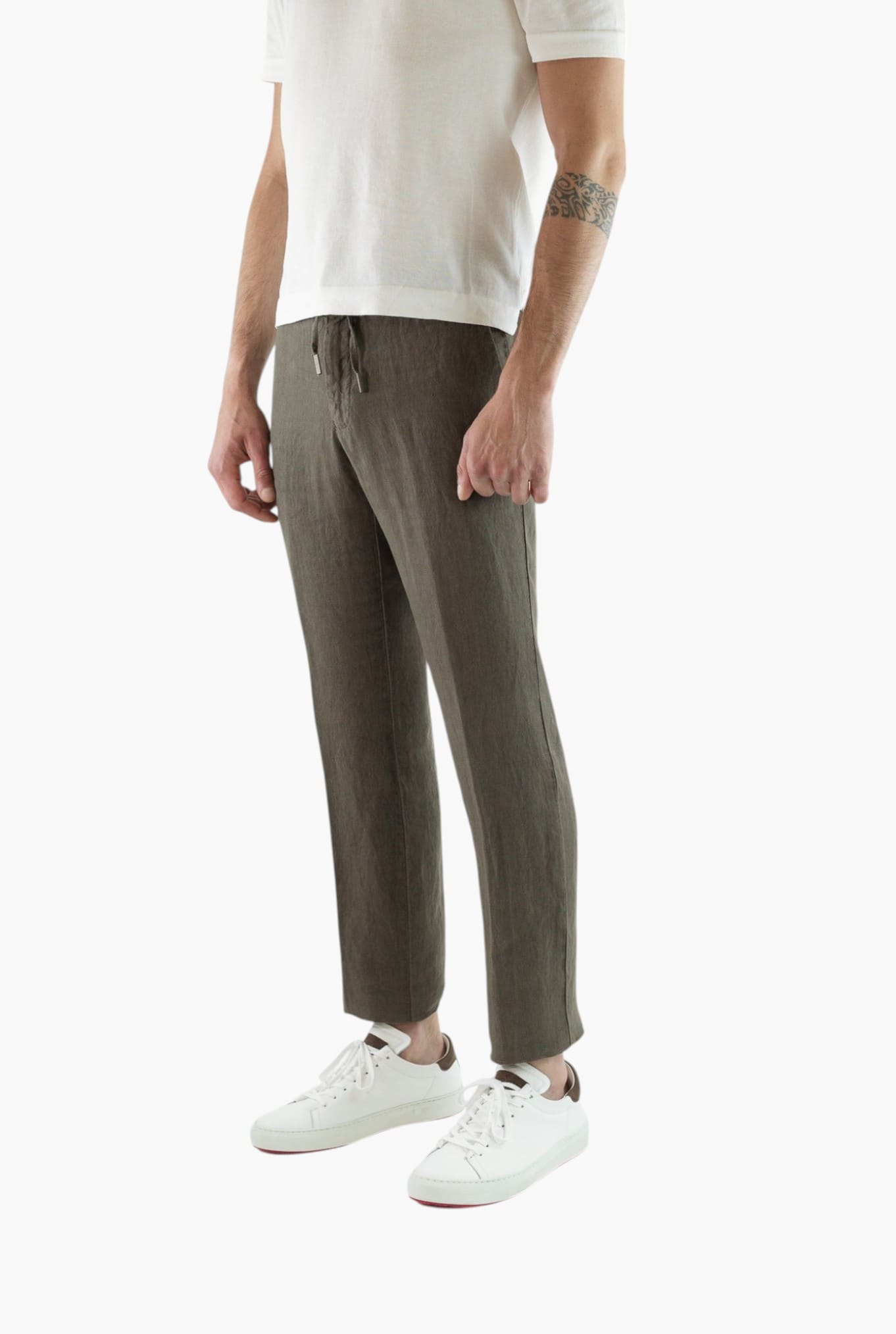 GUARINO Pantaloni Coulisse Lino Testa di Moro