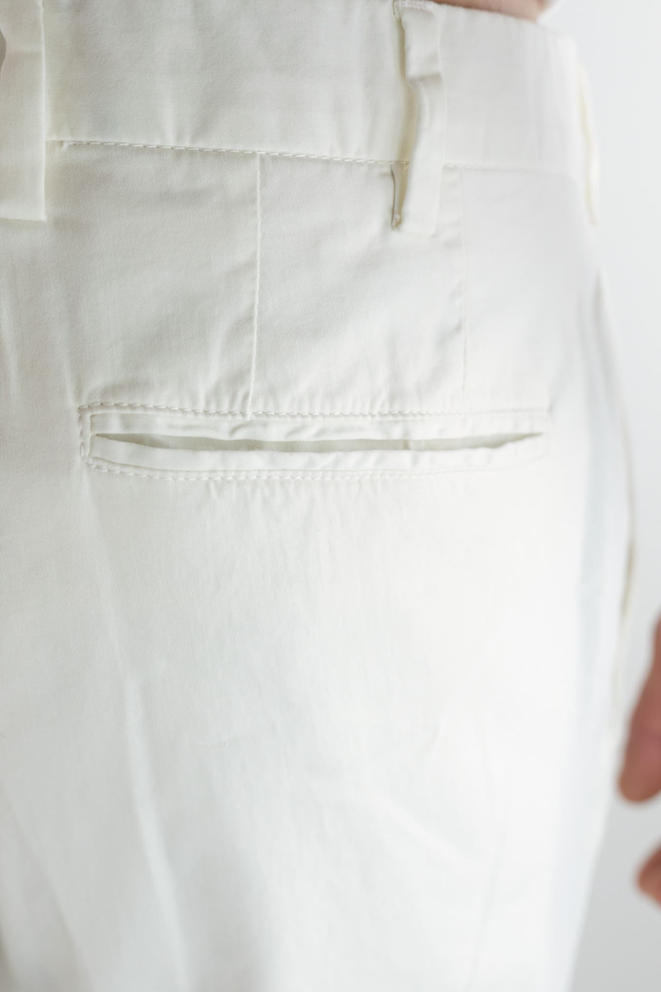 GUARINO Pantaloni Supersoft Cotone Seta Bianco Panna