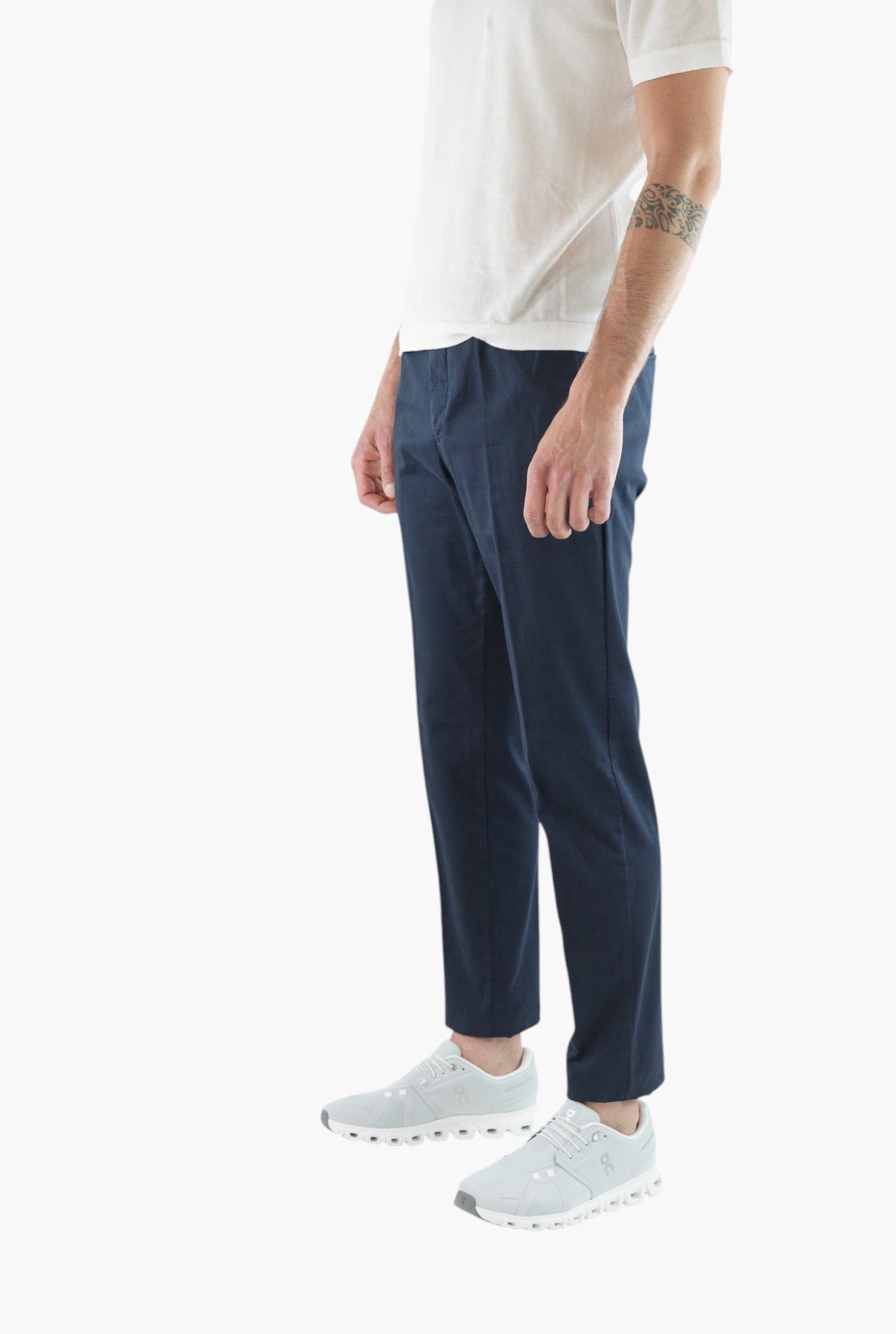 GUARINO Pantaloni Supersoft Cotone Seta Blu