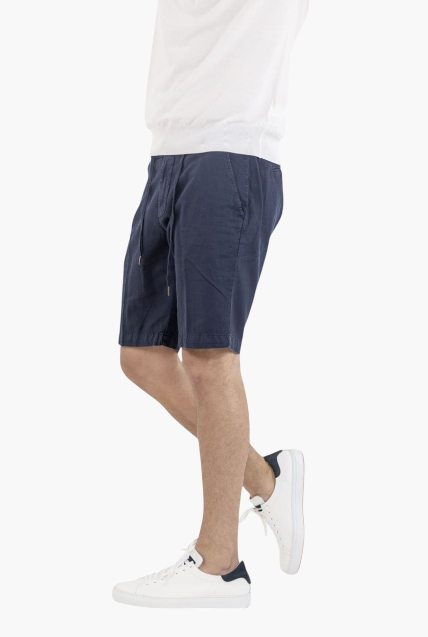 GUARINO Bermuda Coulisse Lino Blu Washed