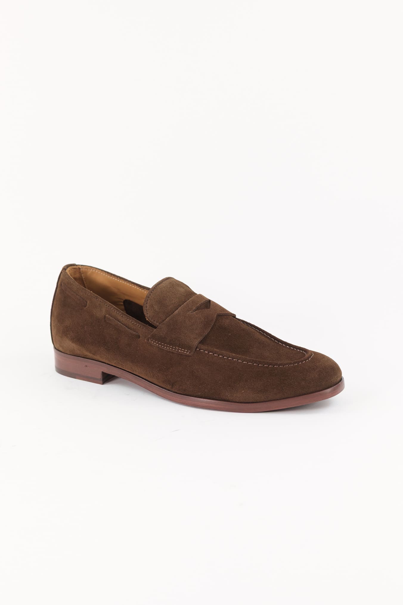 GUARINO Mocassini Suede Mascherina Marrone