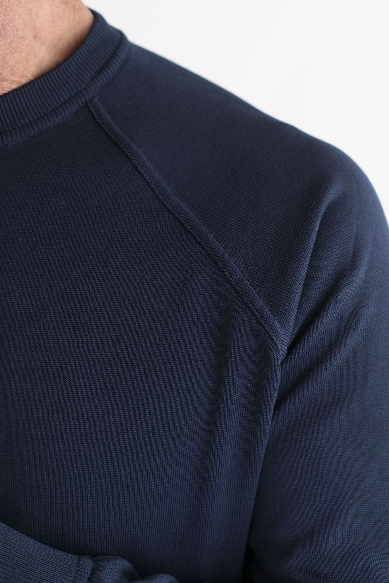 GUARINO Girocollo Raglan Maniche Lunghe Cotone Blu Scuro