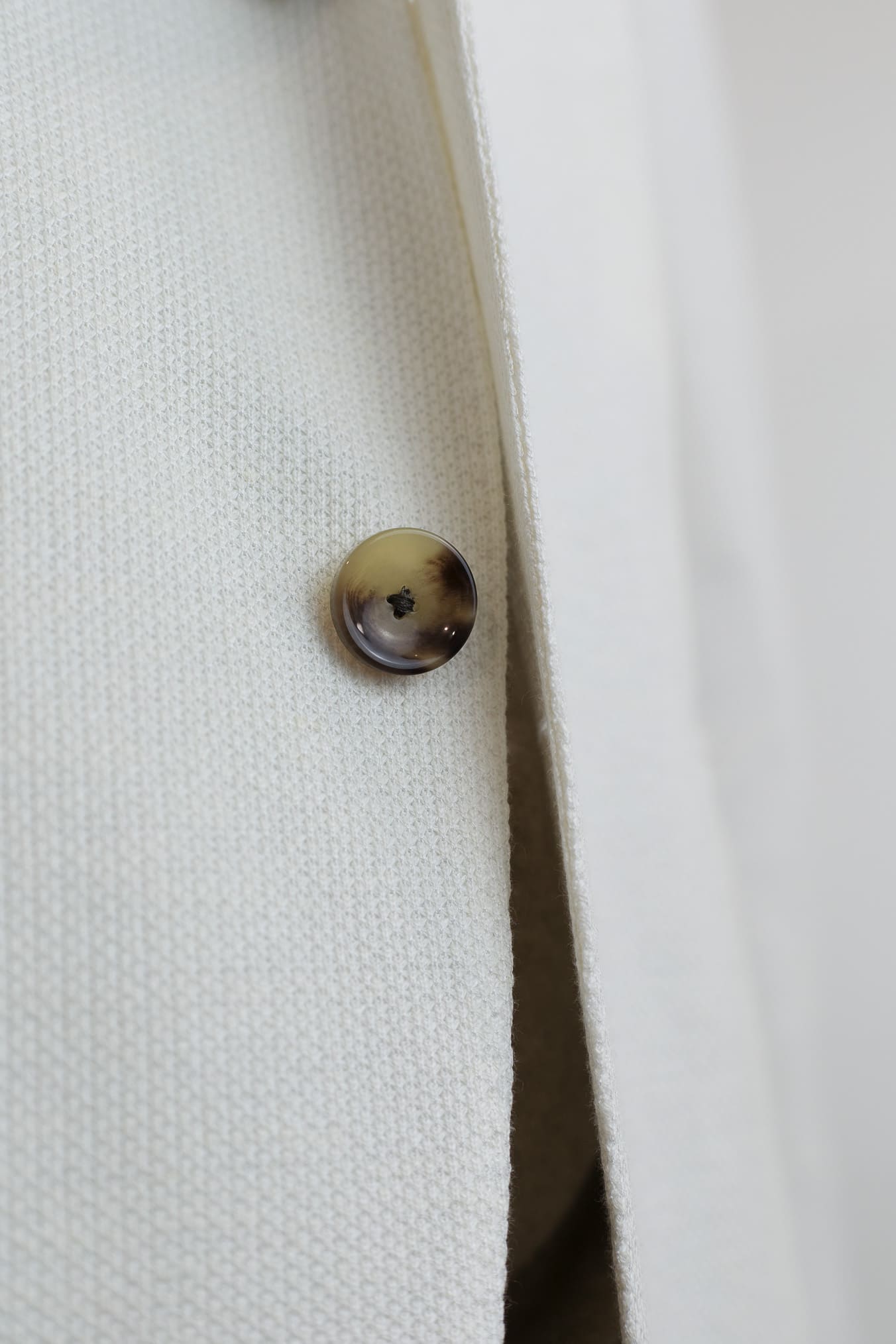 GUARINO Giacca Nido D'Ape Lino Cotone Bianco