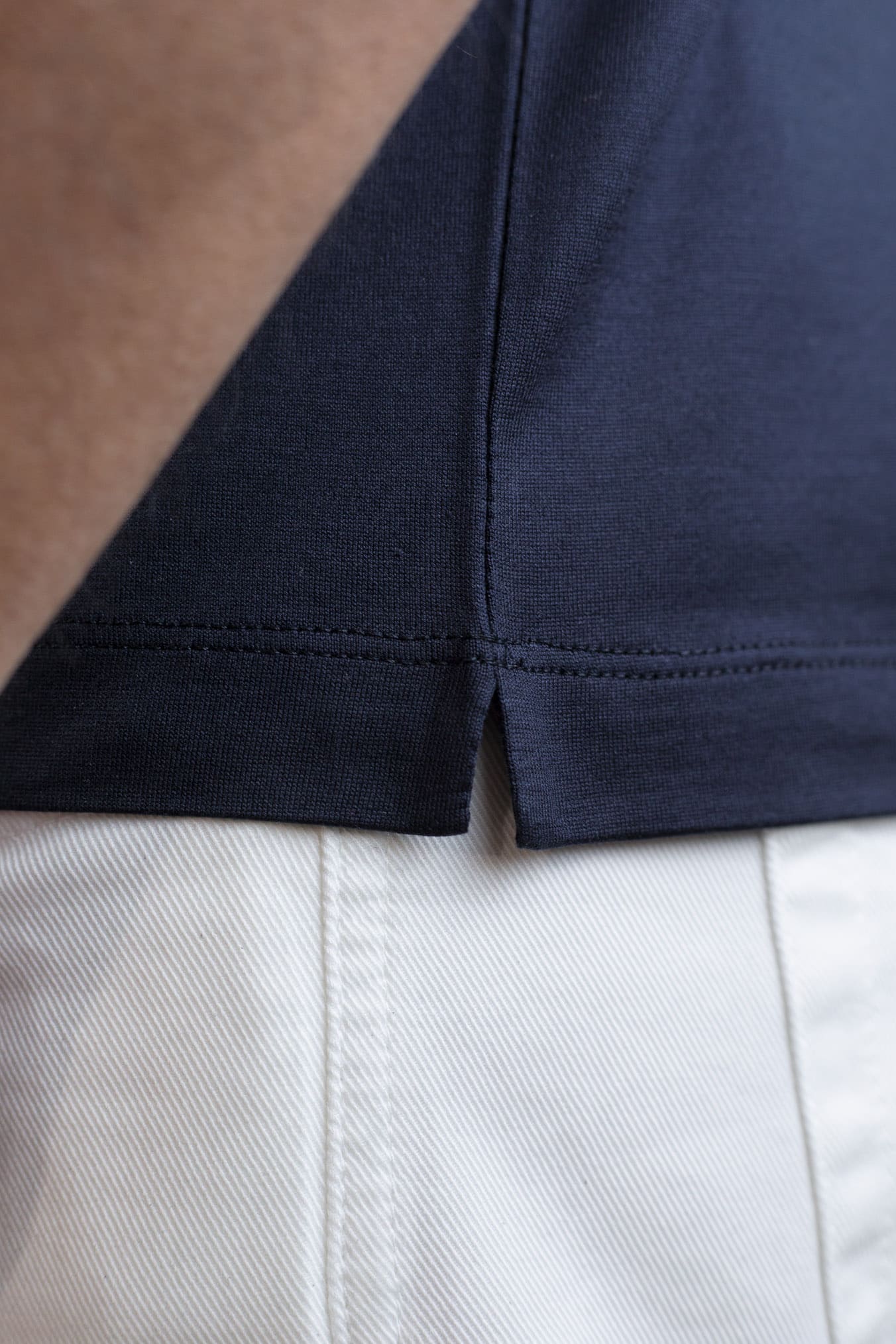 GUARINO T-Shirt Jersey Seta Blu Navy