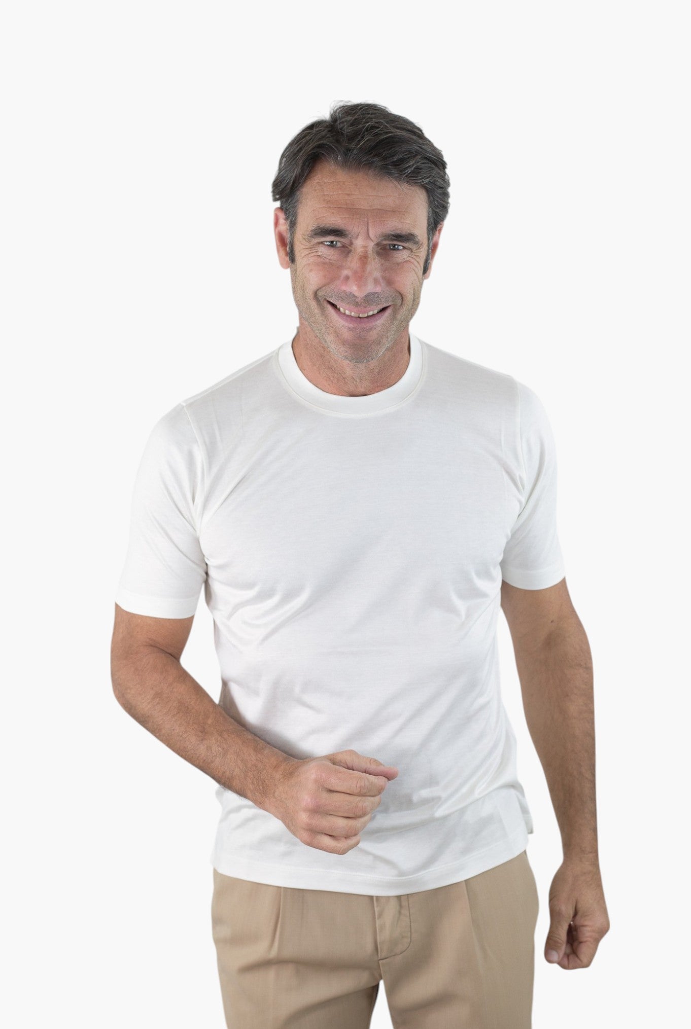 GUARINO T-Shirt Jersey Seta Bianco
