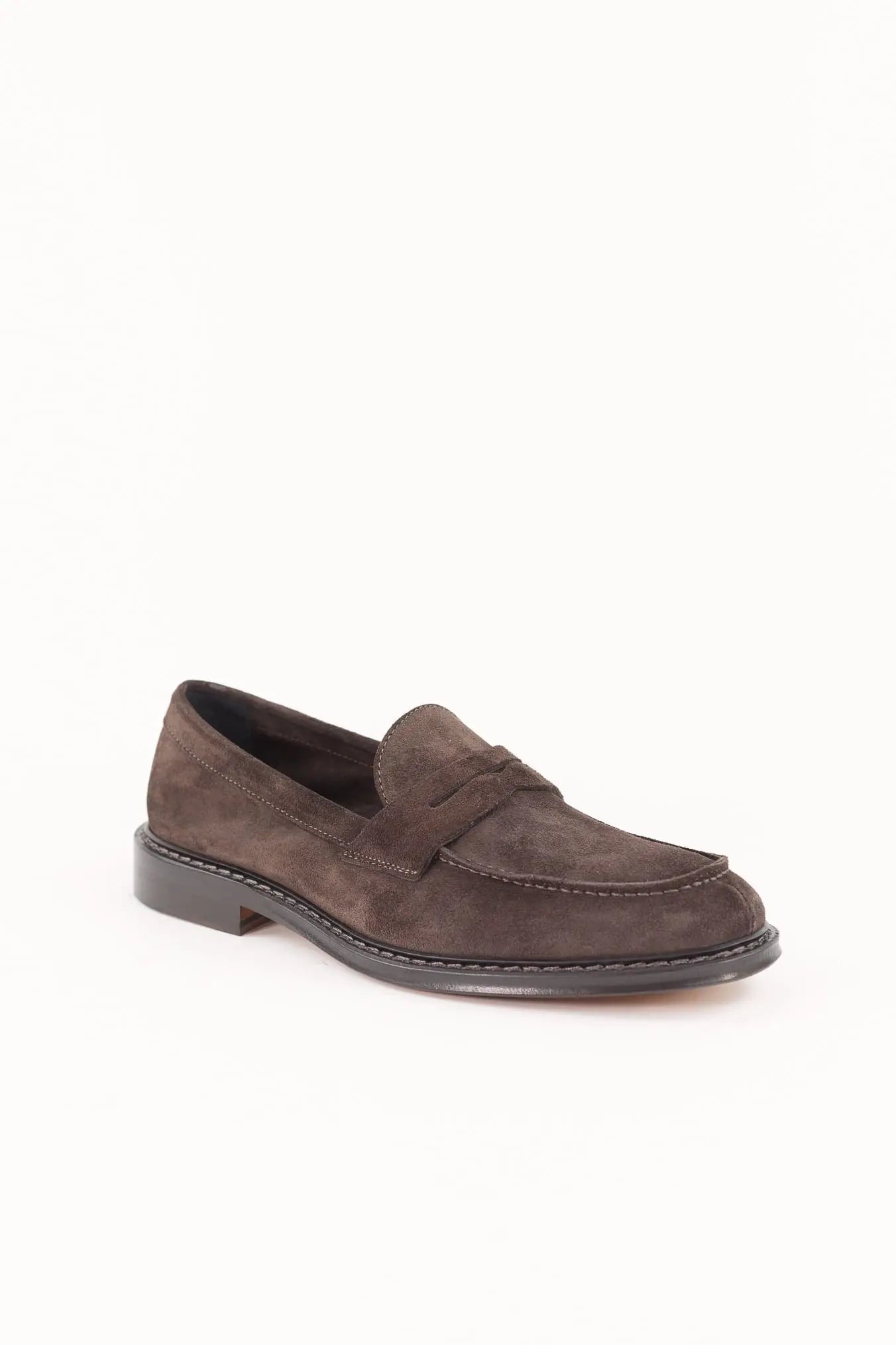 GUARINO Mocassini Suede Fascetta Testa di Moro