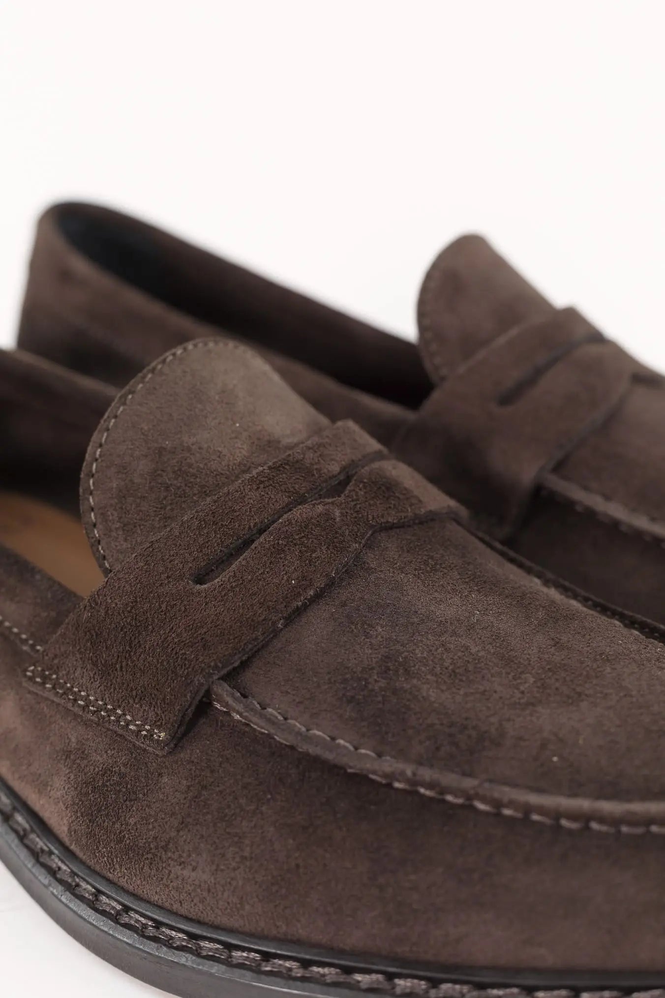 GUARINO Mocassini Suede Fascetta Testa di Moro