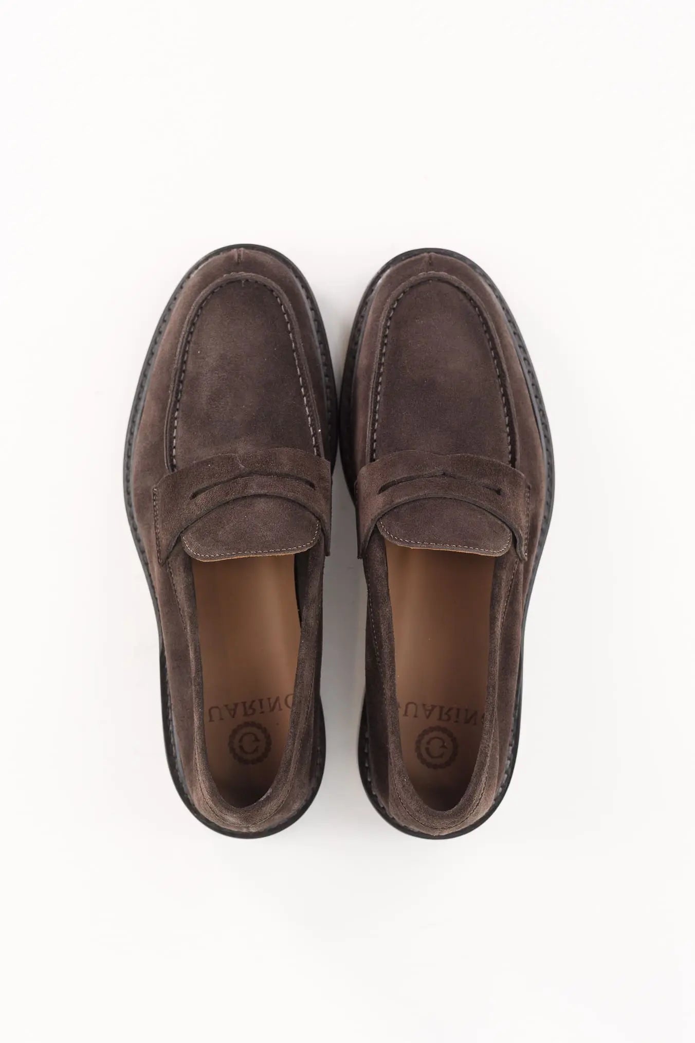 GUARINO Mocassini Suede Fascetta Testa di Moro