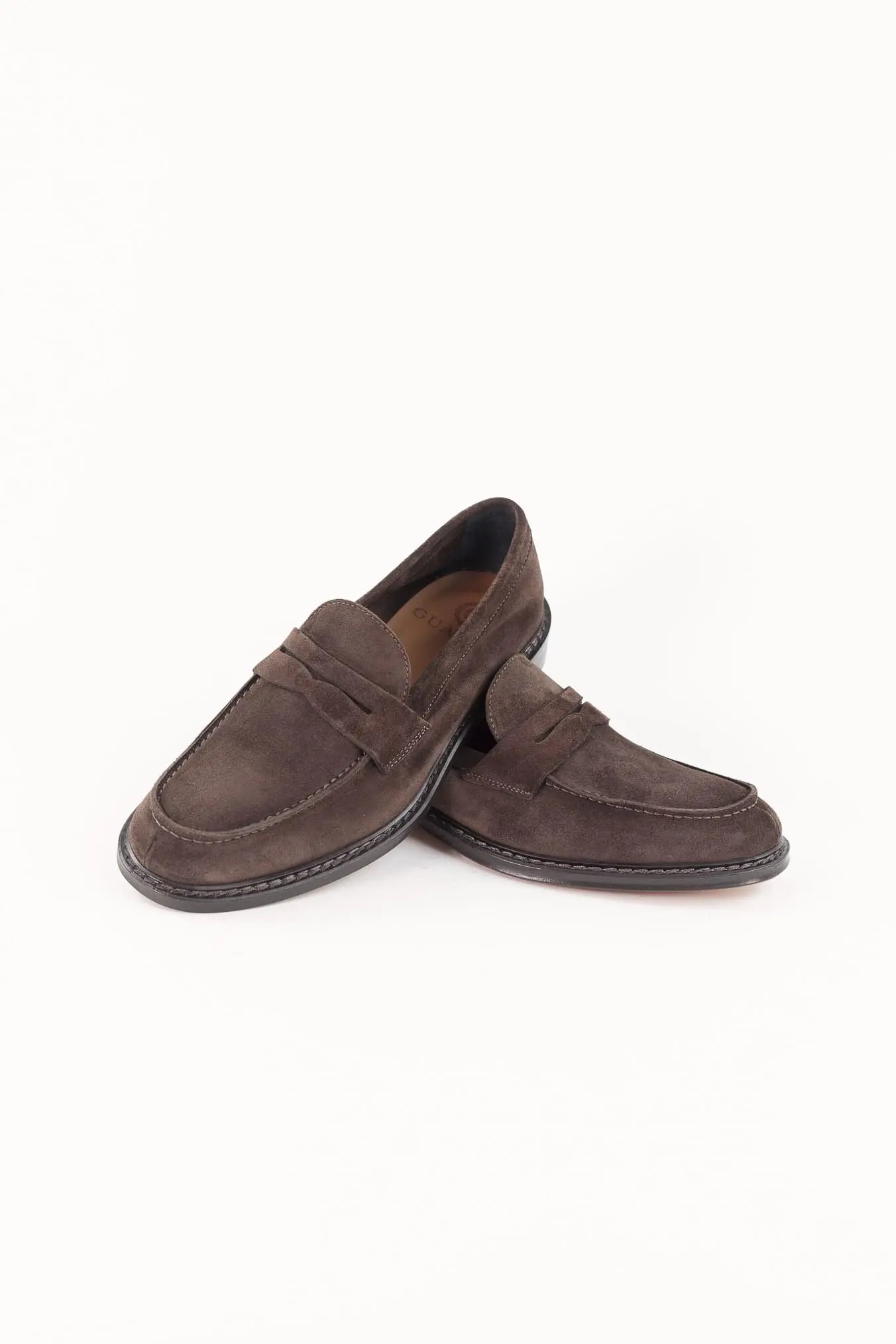 GUARINO Mocassini Suede Fascetta Testa di Moro