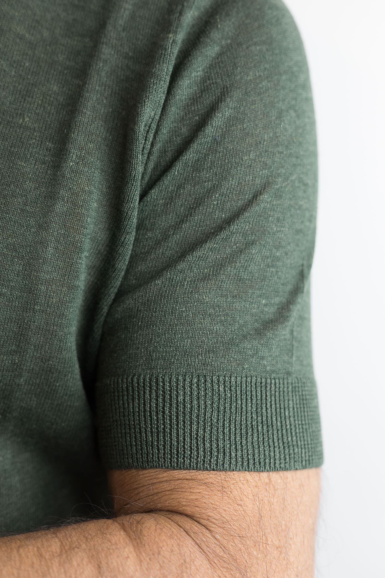 GUARINO Polo Maniche Corte Seta Lino Verde