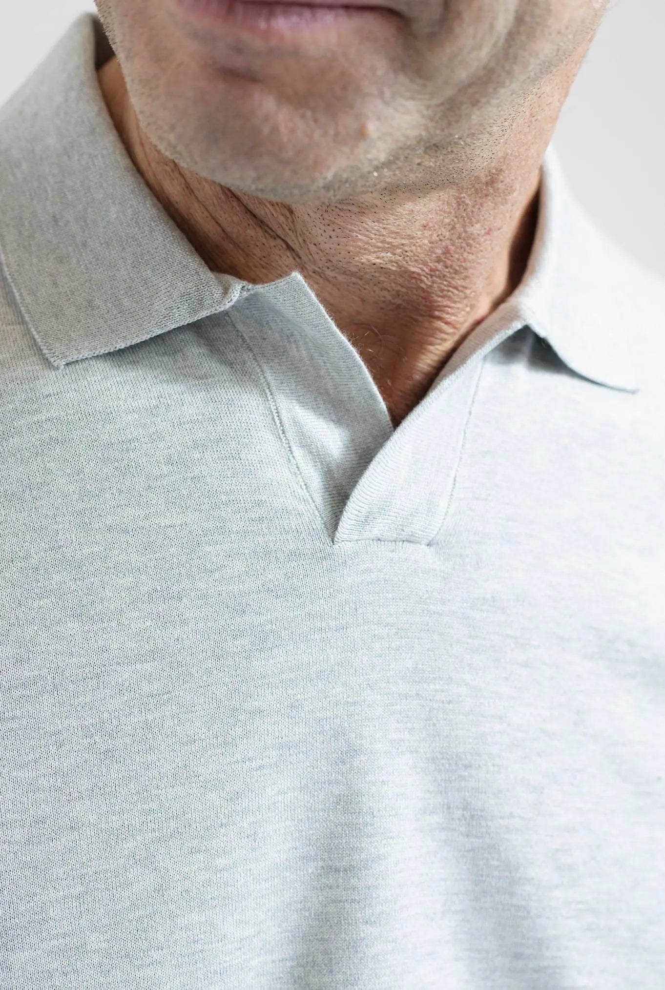 GUARINO Polo Maniche Lunghe Cotone Sea Island Grigio