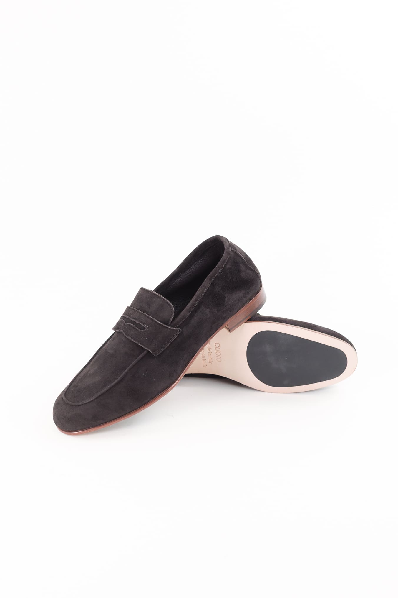 GUARINO Mocassini Suede Velour Mascherina Ebano