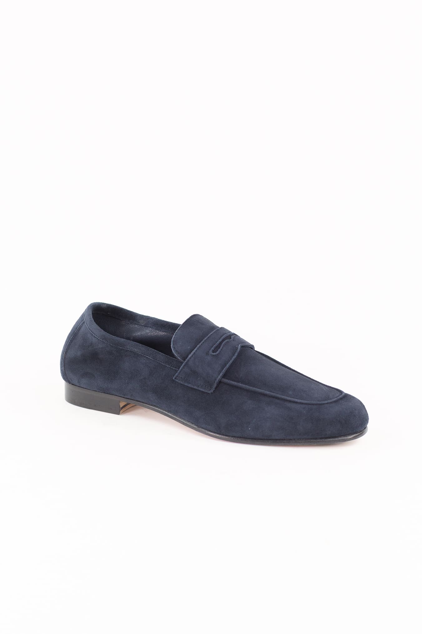 GUARINO Mocassini Suede Velour Mascherina Blu