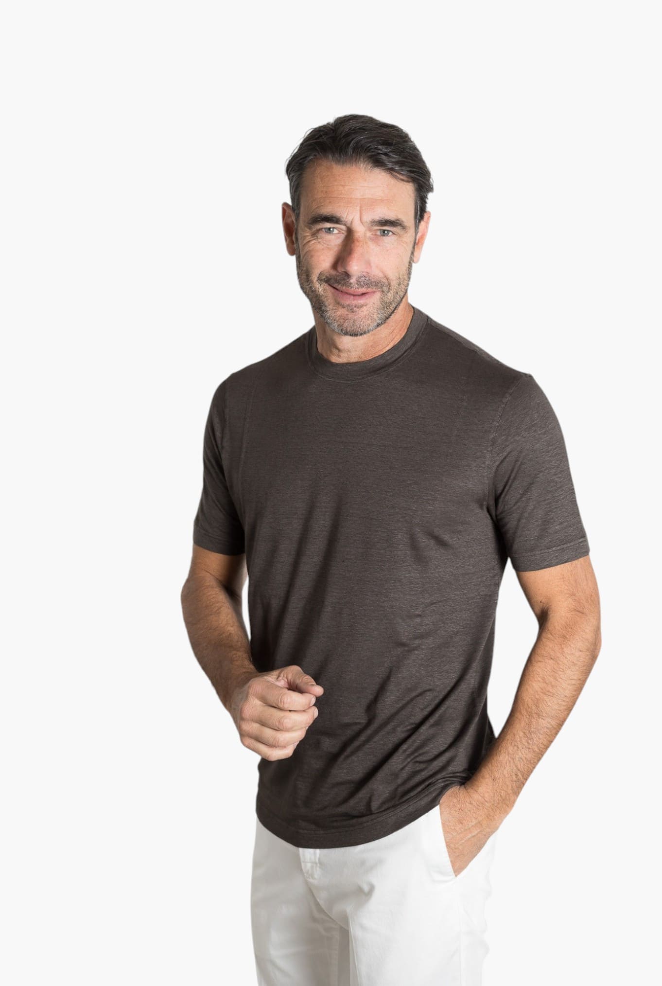 GUARINO T-Shirt Jersey Lino Testa Moro