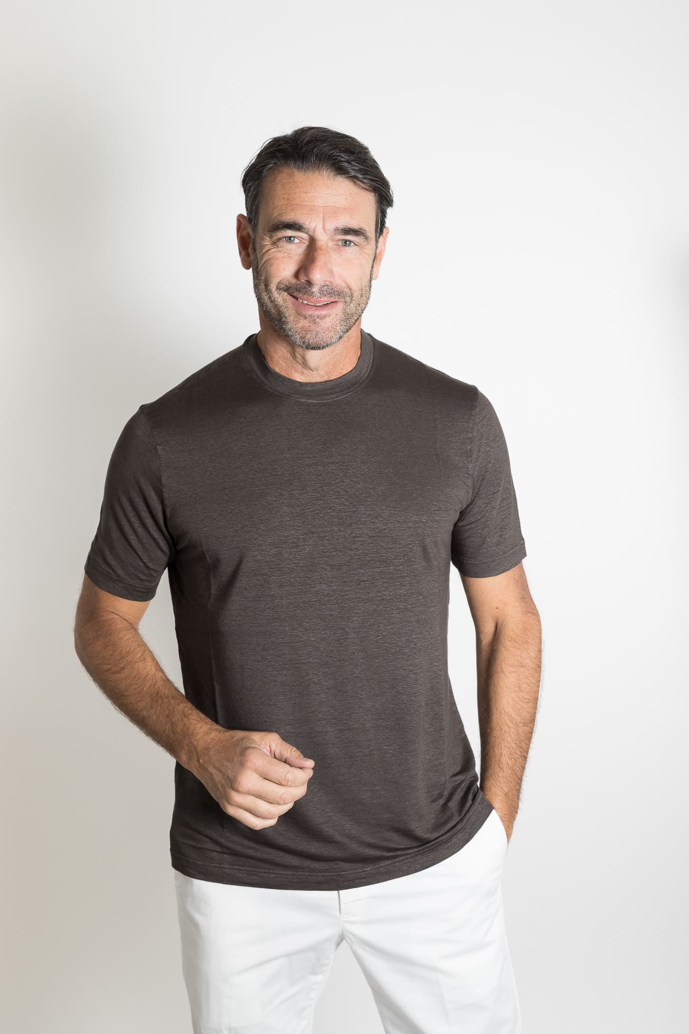 GUARINO T-Shirt Jersey Lino Testa Moro