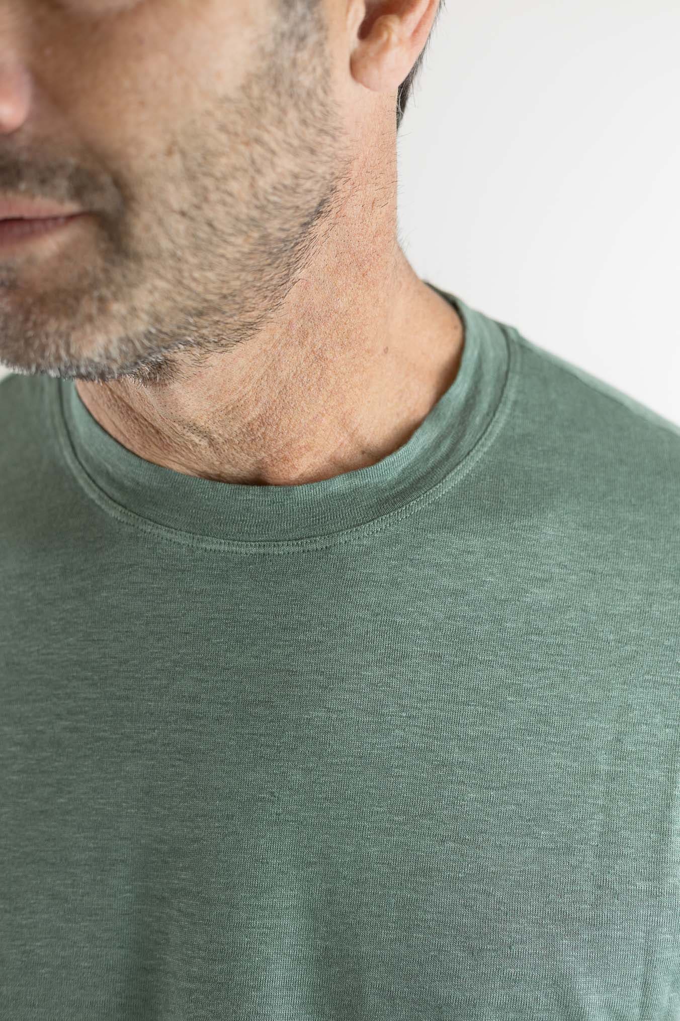 GUARINO T-Shirt Jersey Lino Verde Salvia