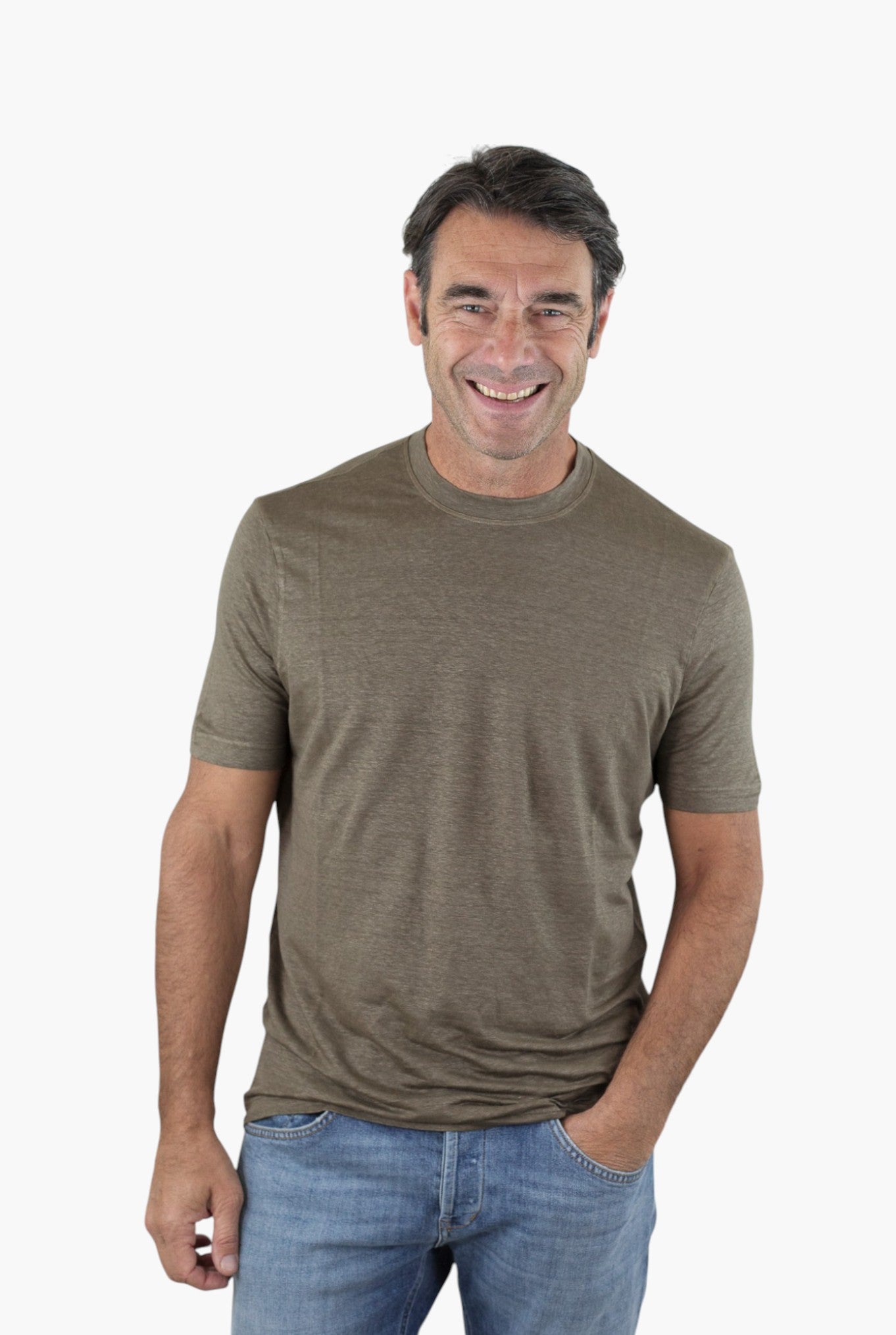 GUARINO T-Shirt Jersey Lino Tortora