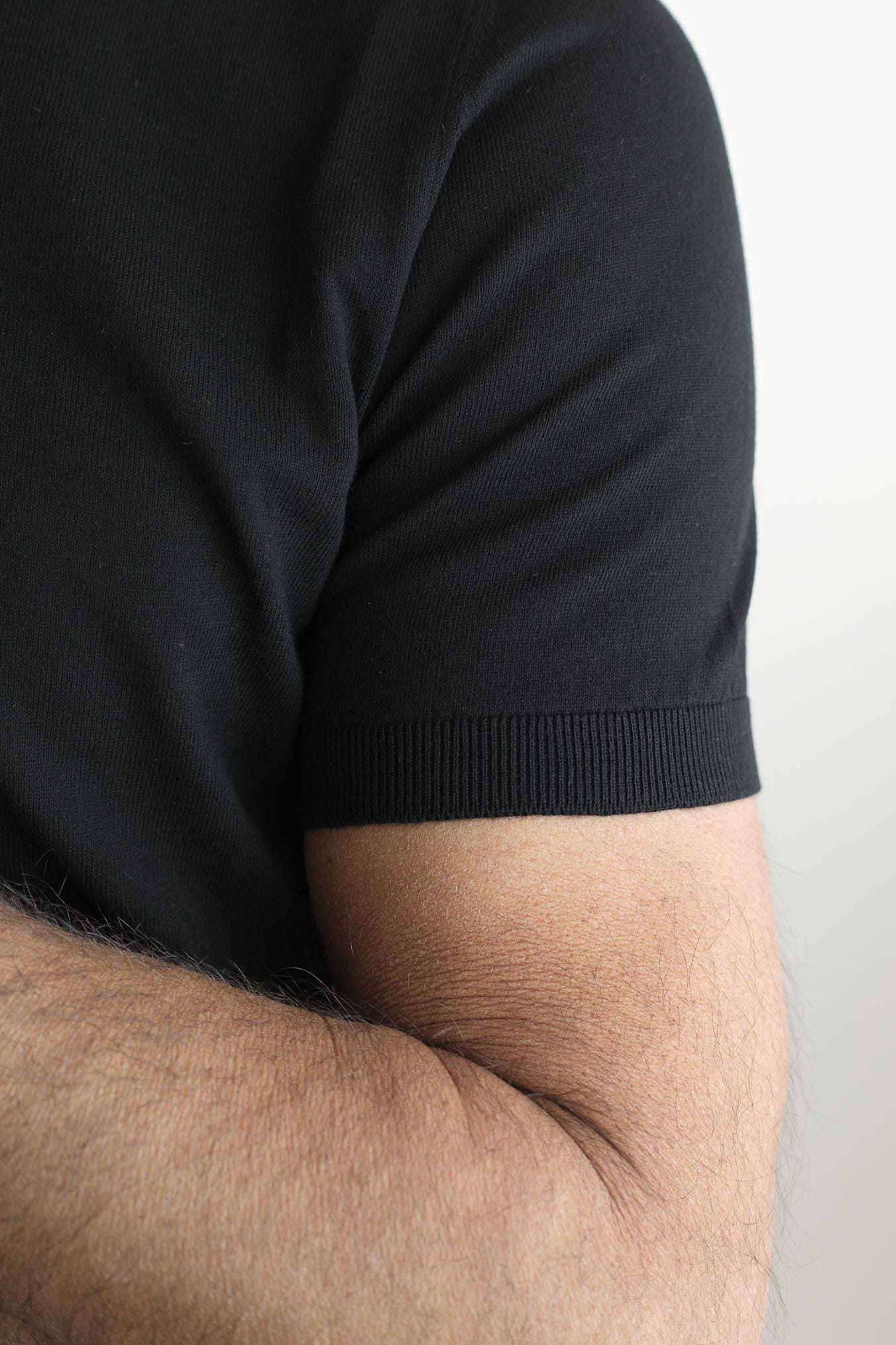 GUARINO Girocollo Maniche Corte Cotone Nero