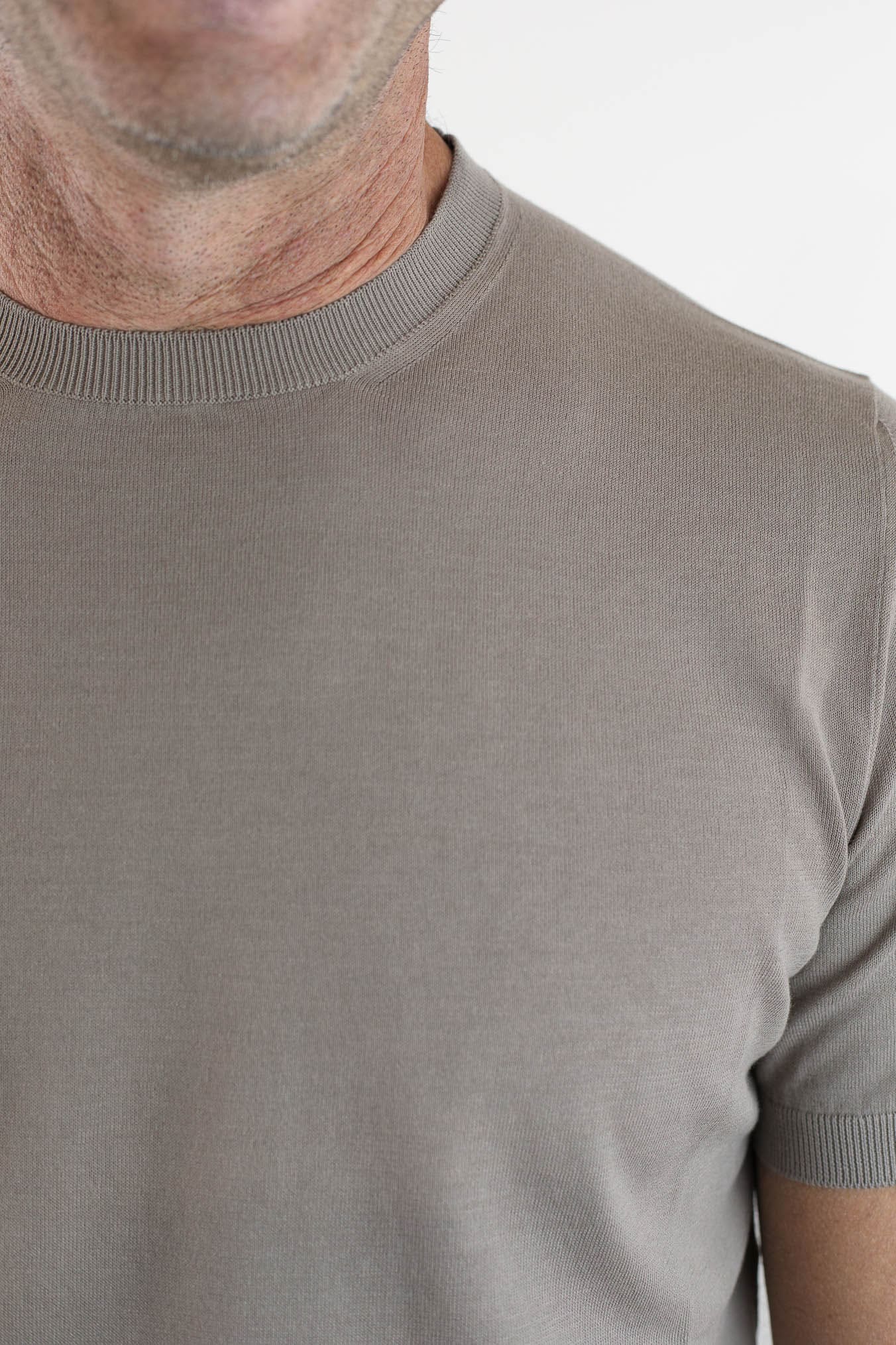 GUARINO Girocollo Maniche Corte Cotone Beige