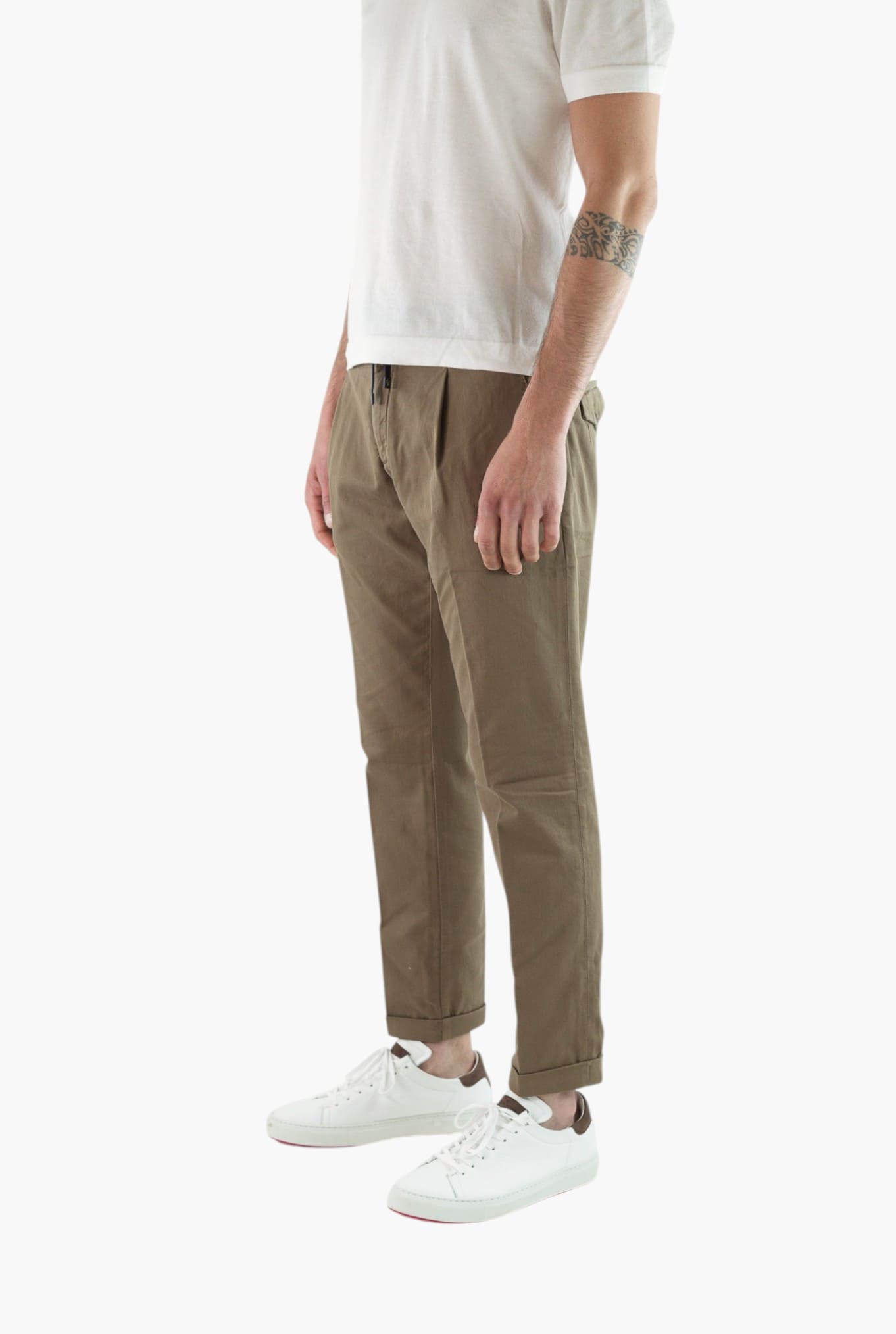 HANDPICKED Pantaloni Coulisse Cotone Marrone