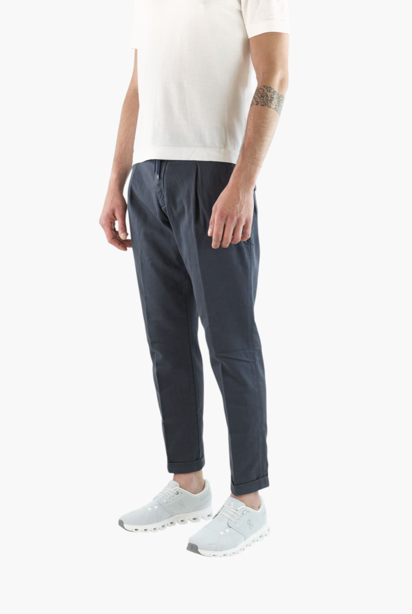 HANDPICKED Pantaloni Coulisse Cotone Blu