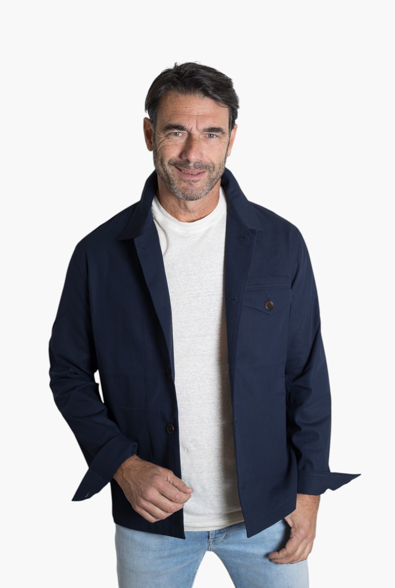 HINDUSTRIE Overshirt Cotone Crepe Blu Navy