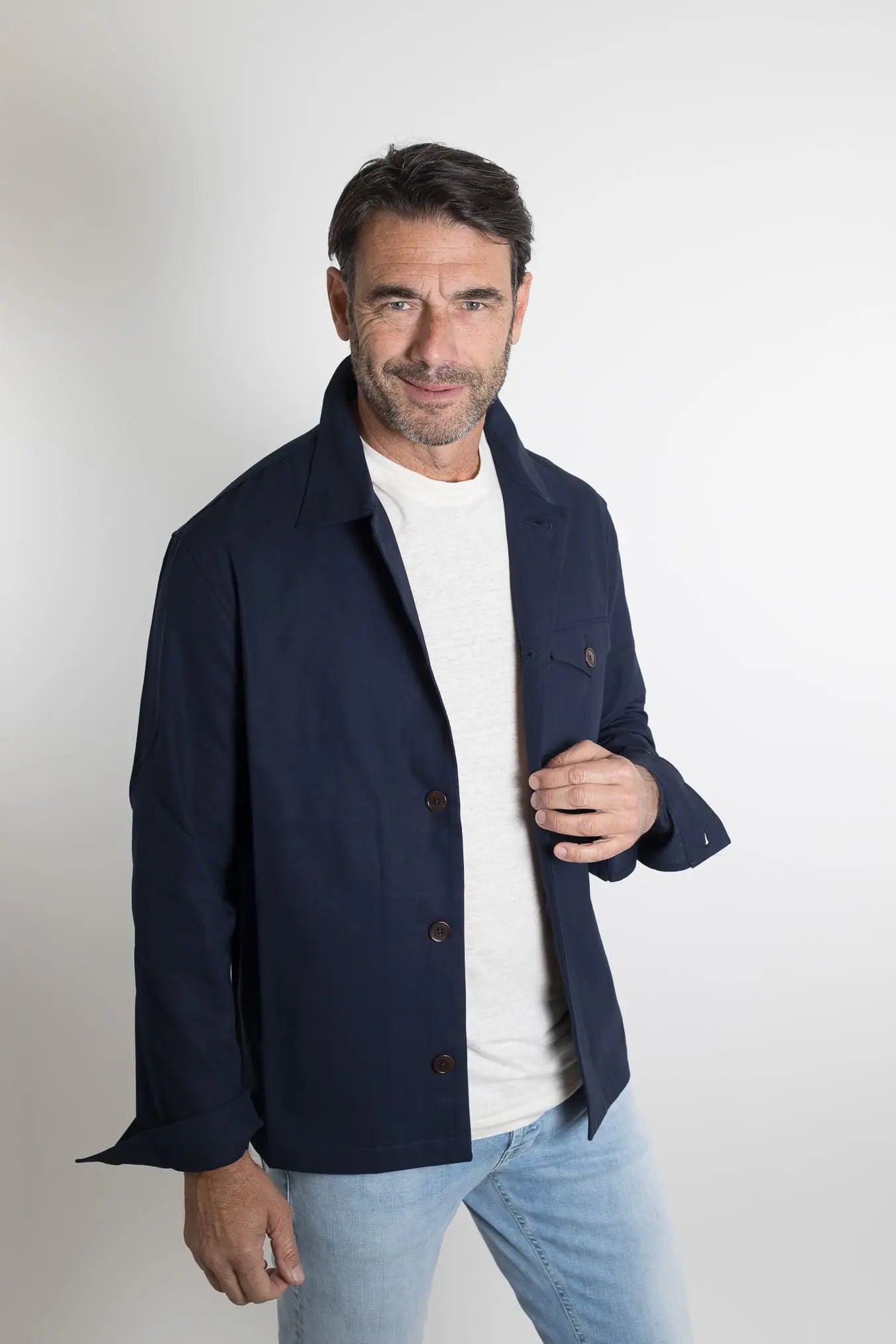 HINDUSTRIE Overshirt Cotone Crepe Blu Navy