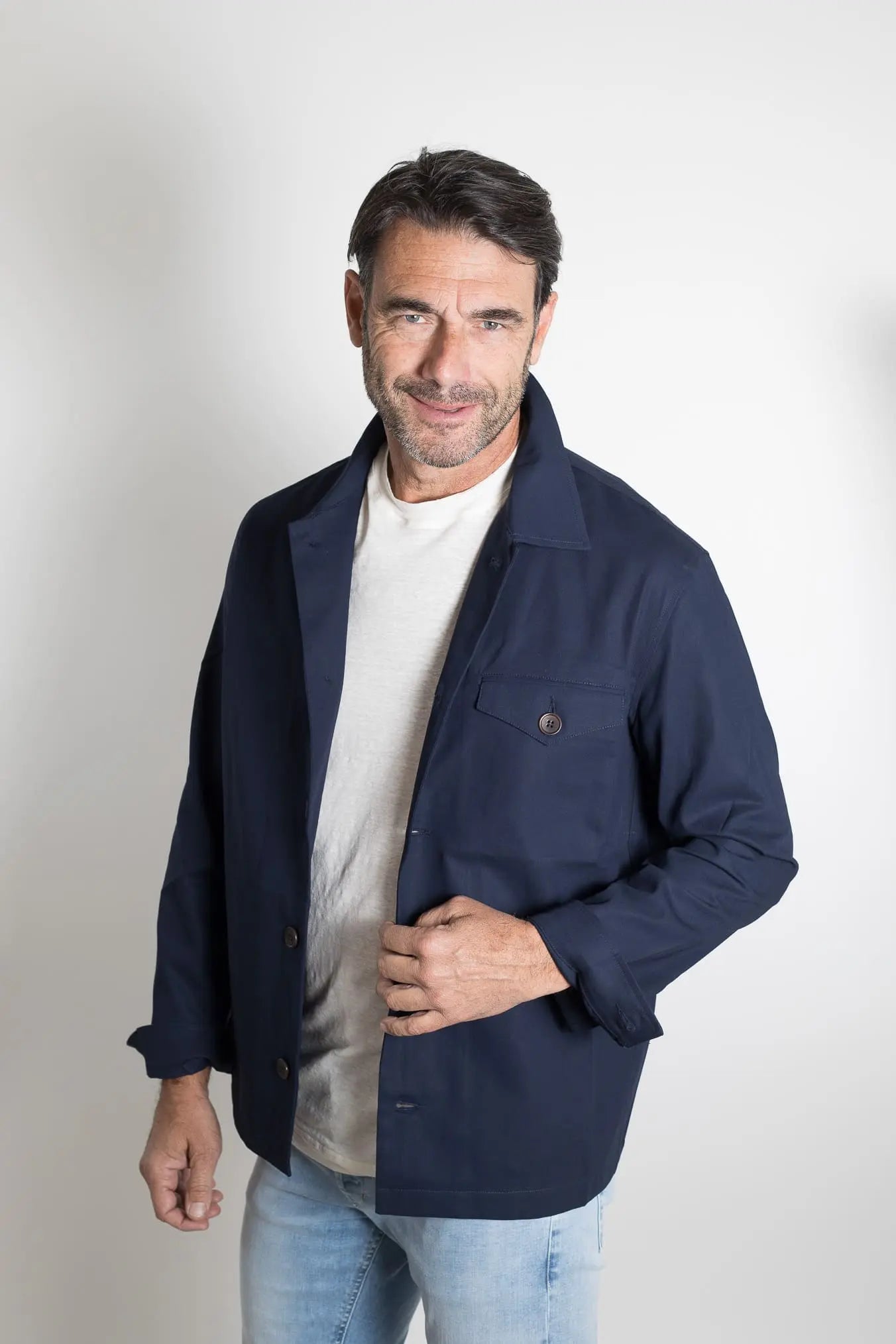 HINDUSTRIE Overshirt Cotone Crepe Blu Navy