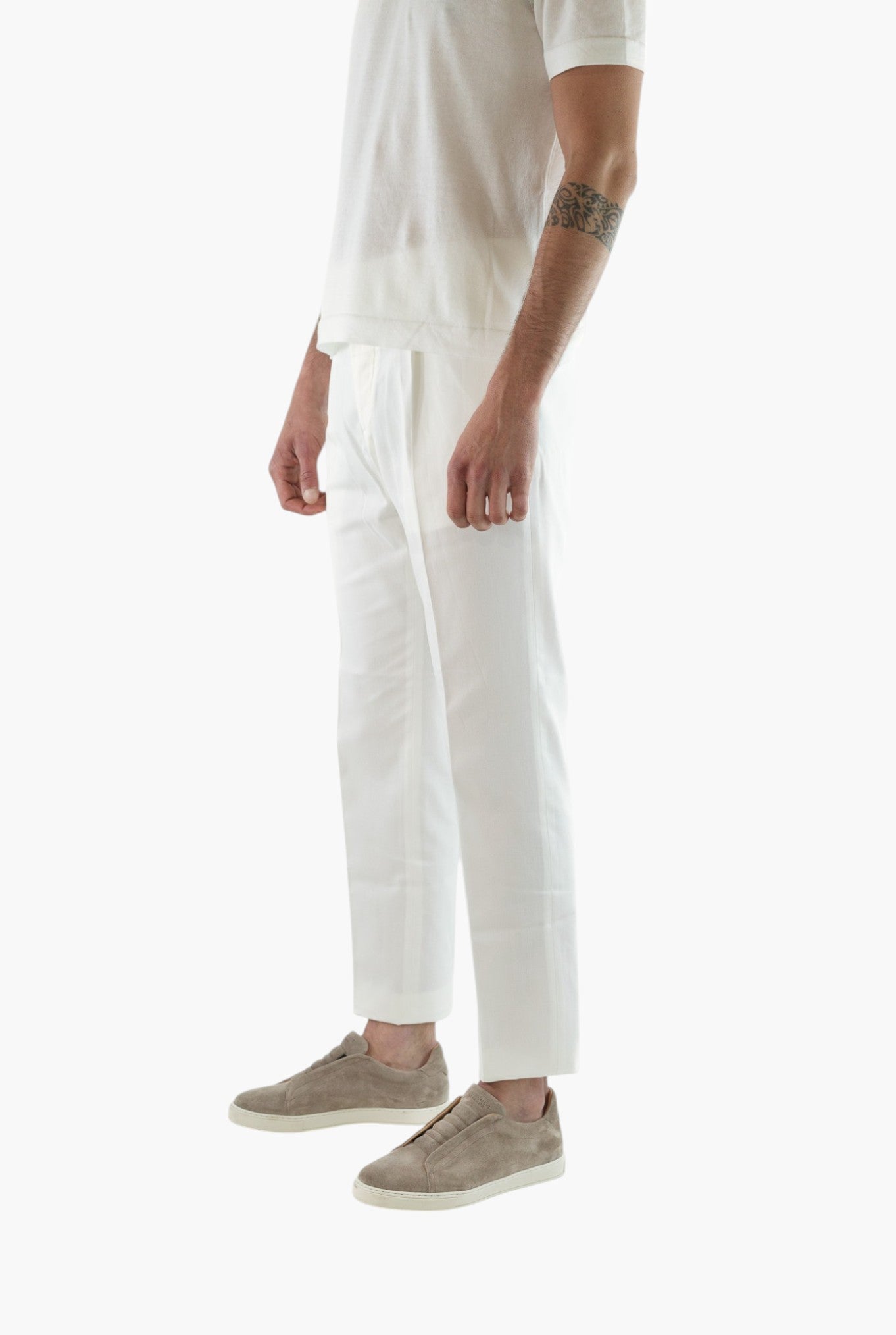 HINDUSTRIE Pantaloni Cotone Crepe Bianco