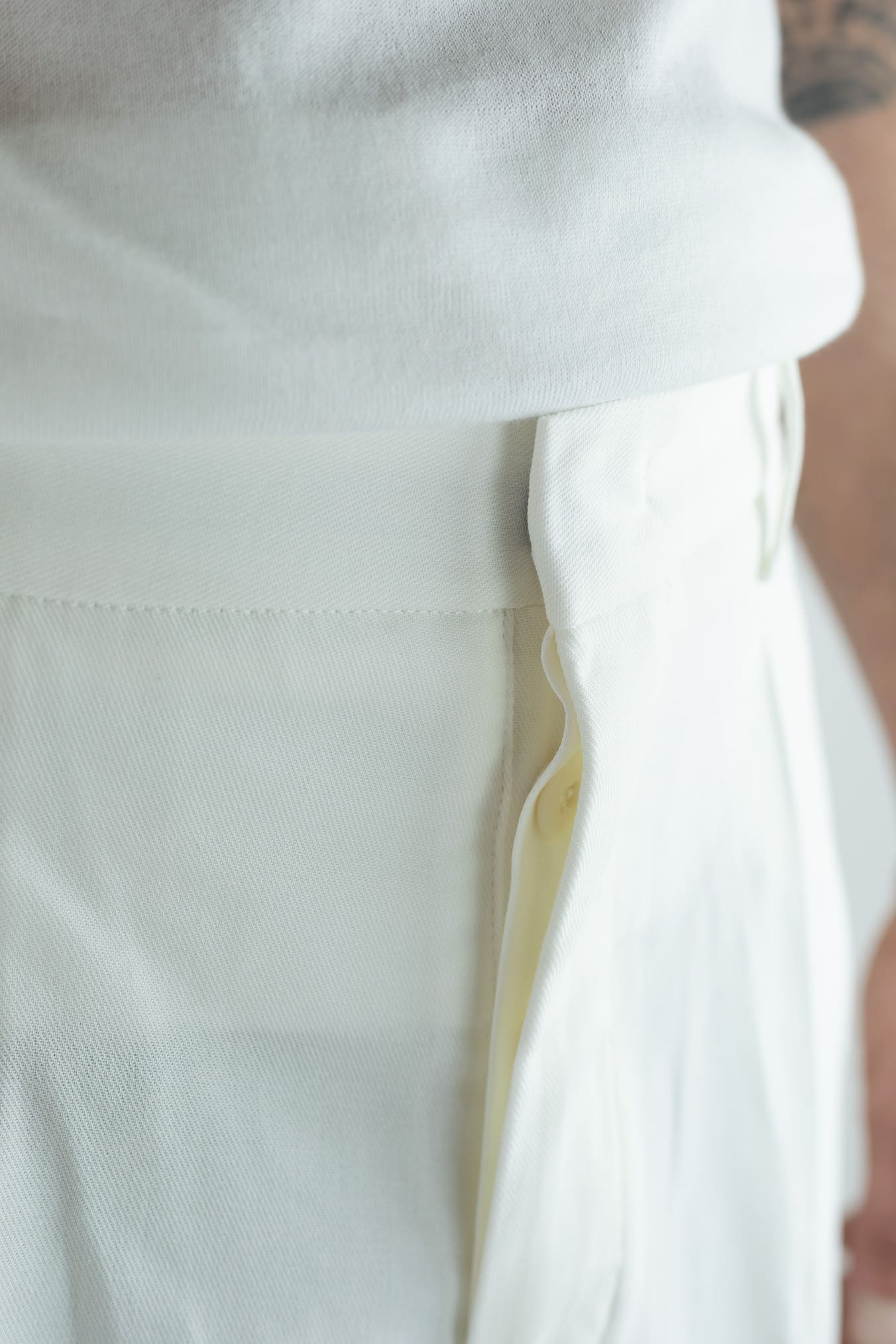 HINDUSTRIE Pantaloni Cotone Crepe Bianco
