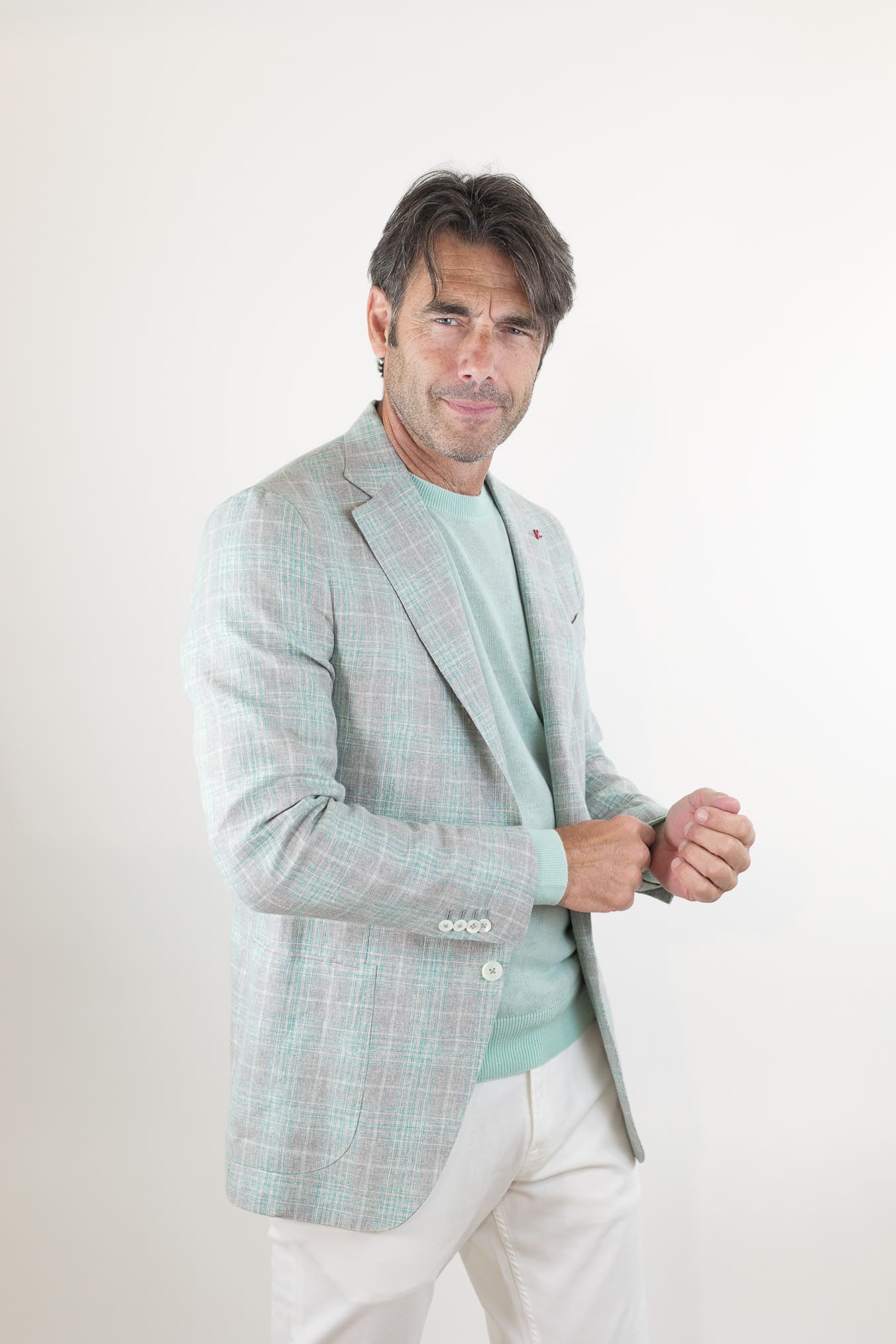 Giacca Principe di Galles Verde Isaia - Guarino Store