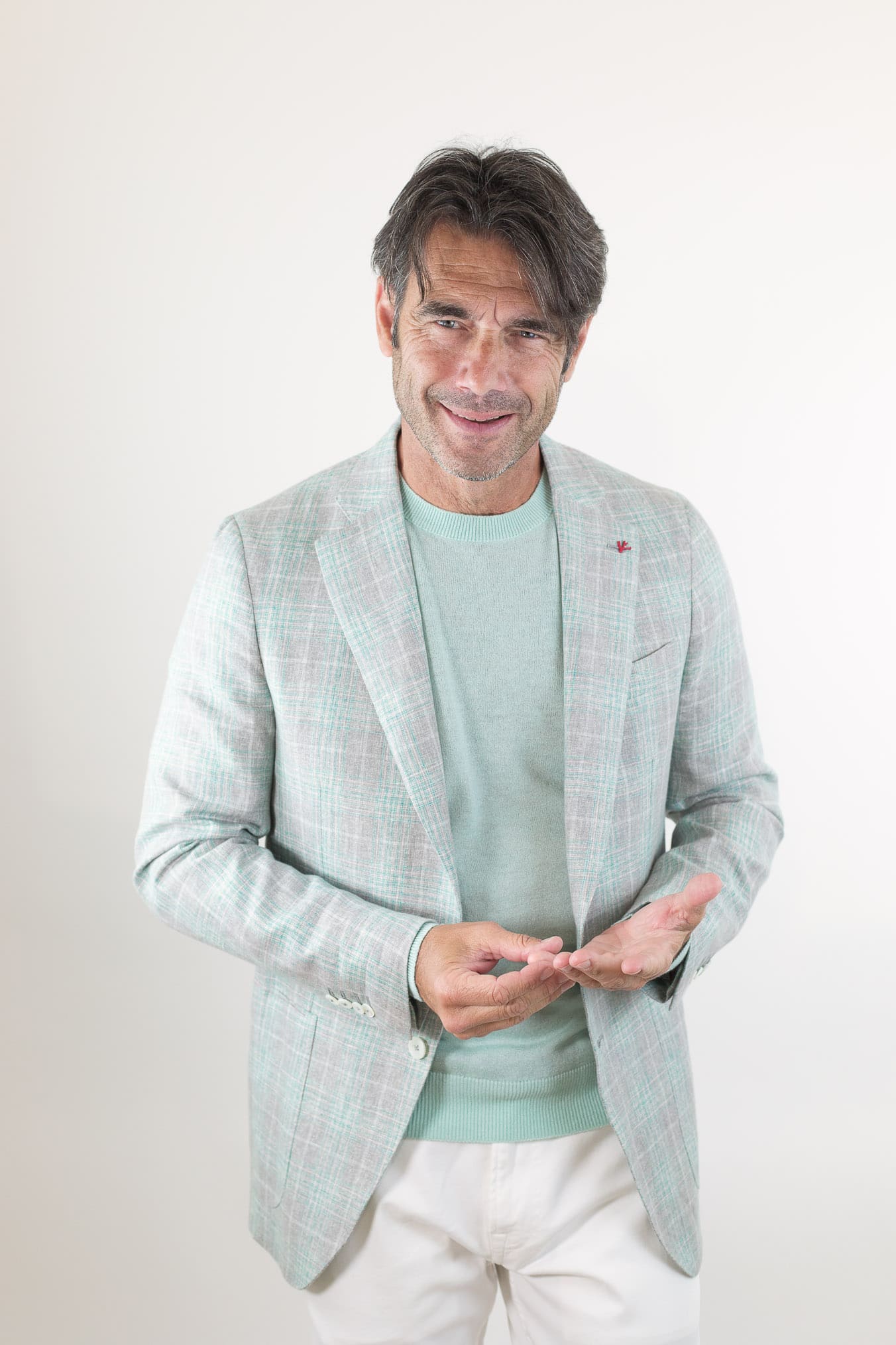 Giacca Principe di Galles Verde Isaia - Guarino Store