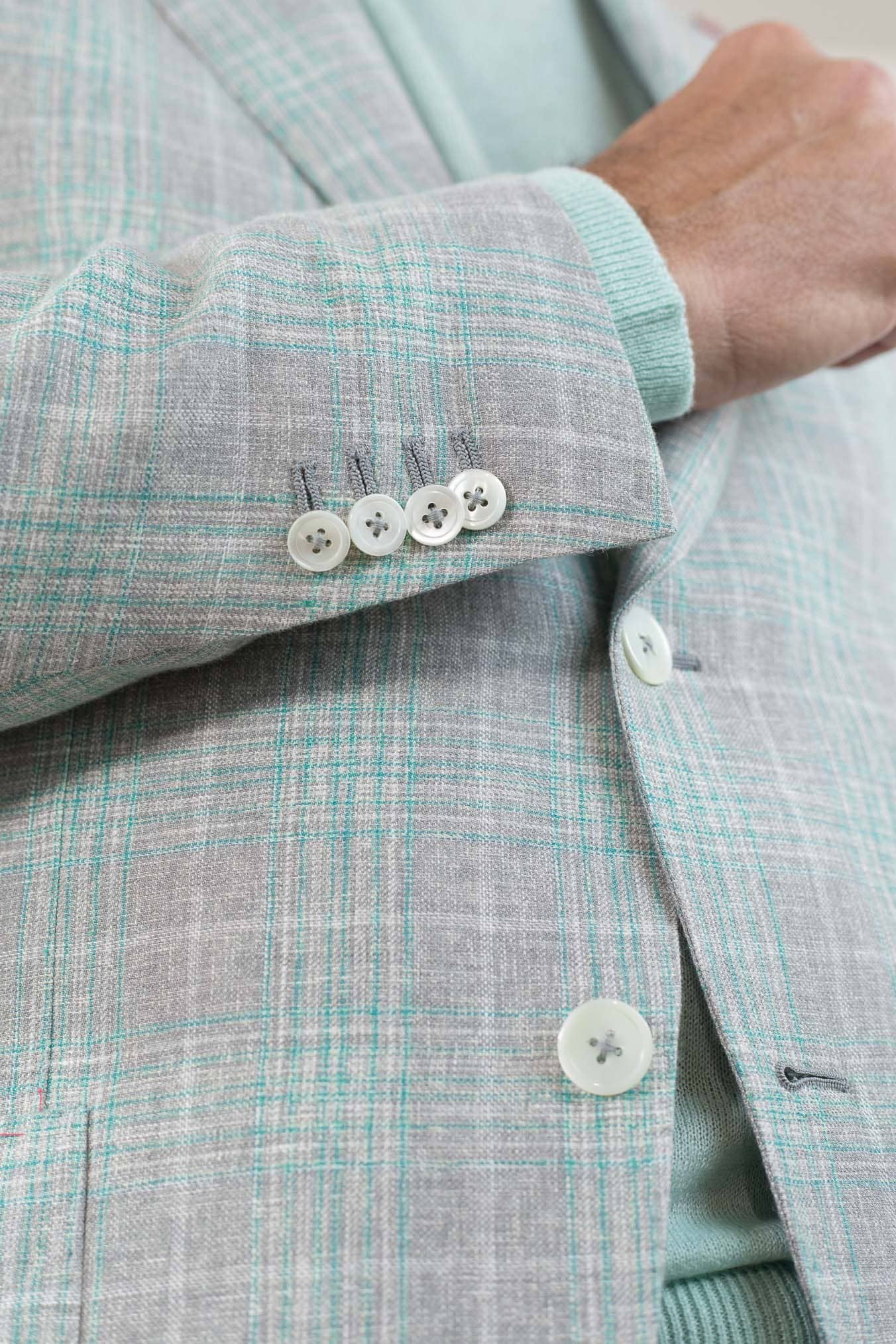 Giacca Principe di Galles Verde Isaia - Guarino Store