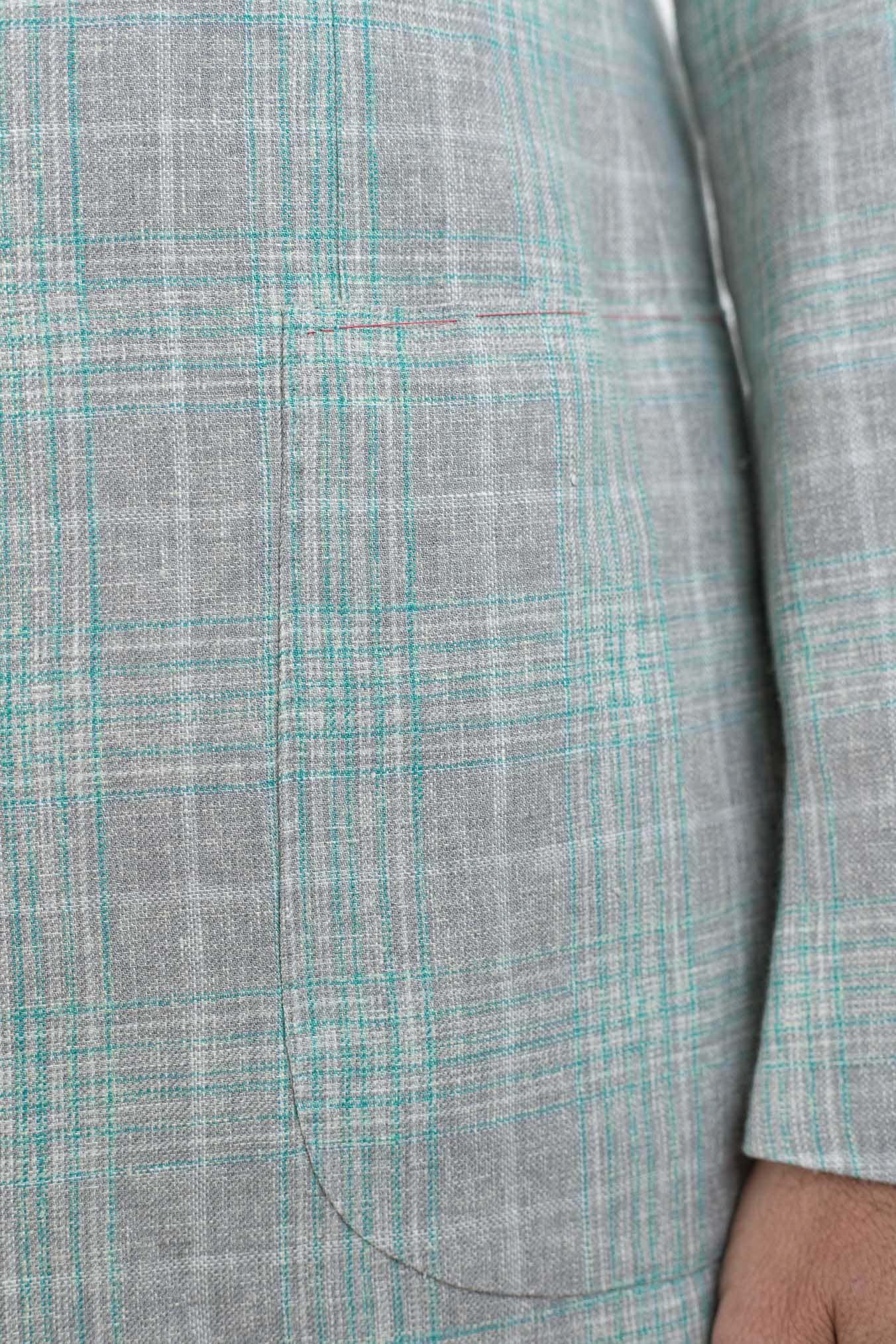 Giacca Principe di Galles Verde Isaia - Guarino Store