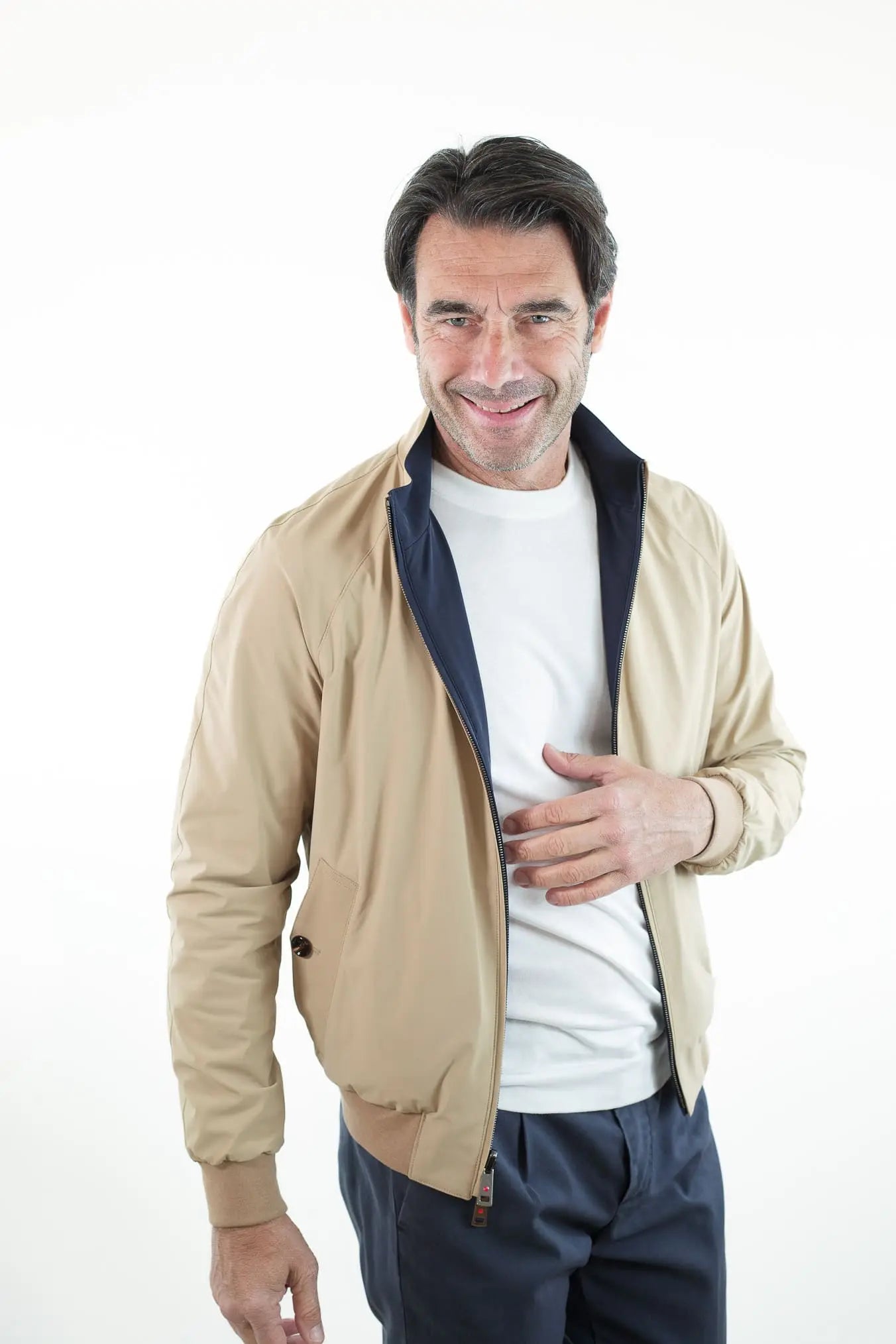 Giubbino Reversibile Bicolore Blu e Beige - Guarino Store