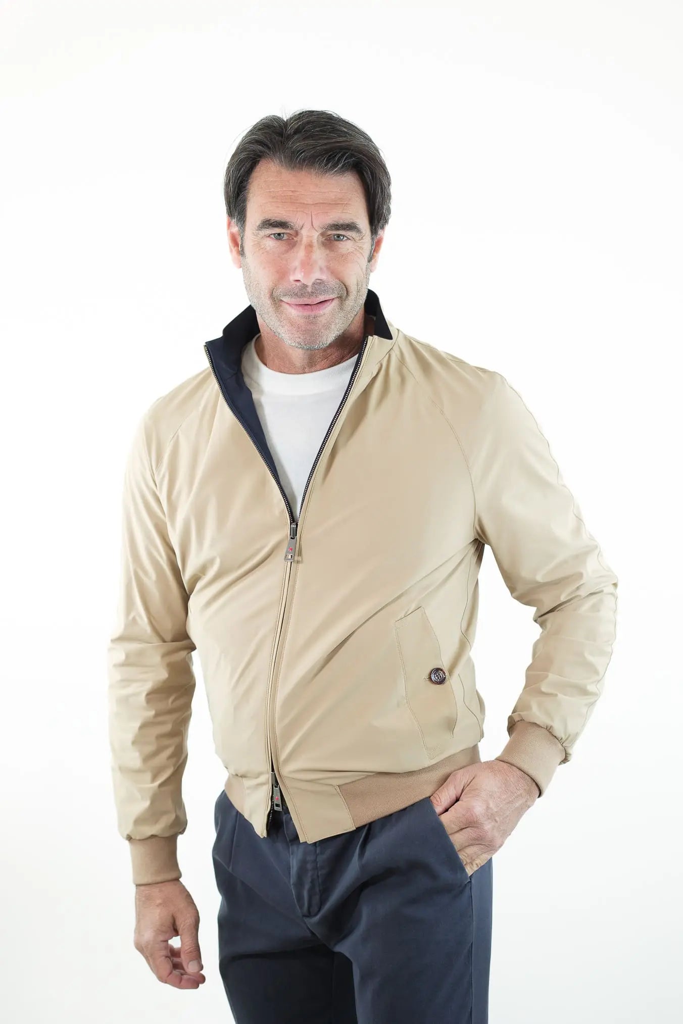 Giubbino Reversibile Bicolore Blu e Beige - Guarino Store