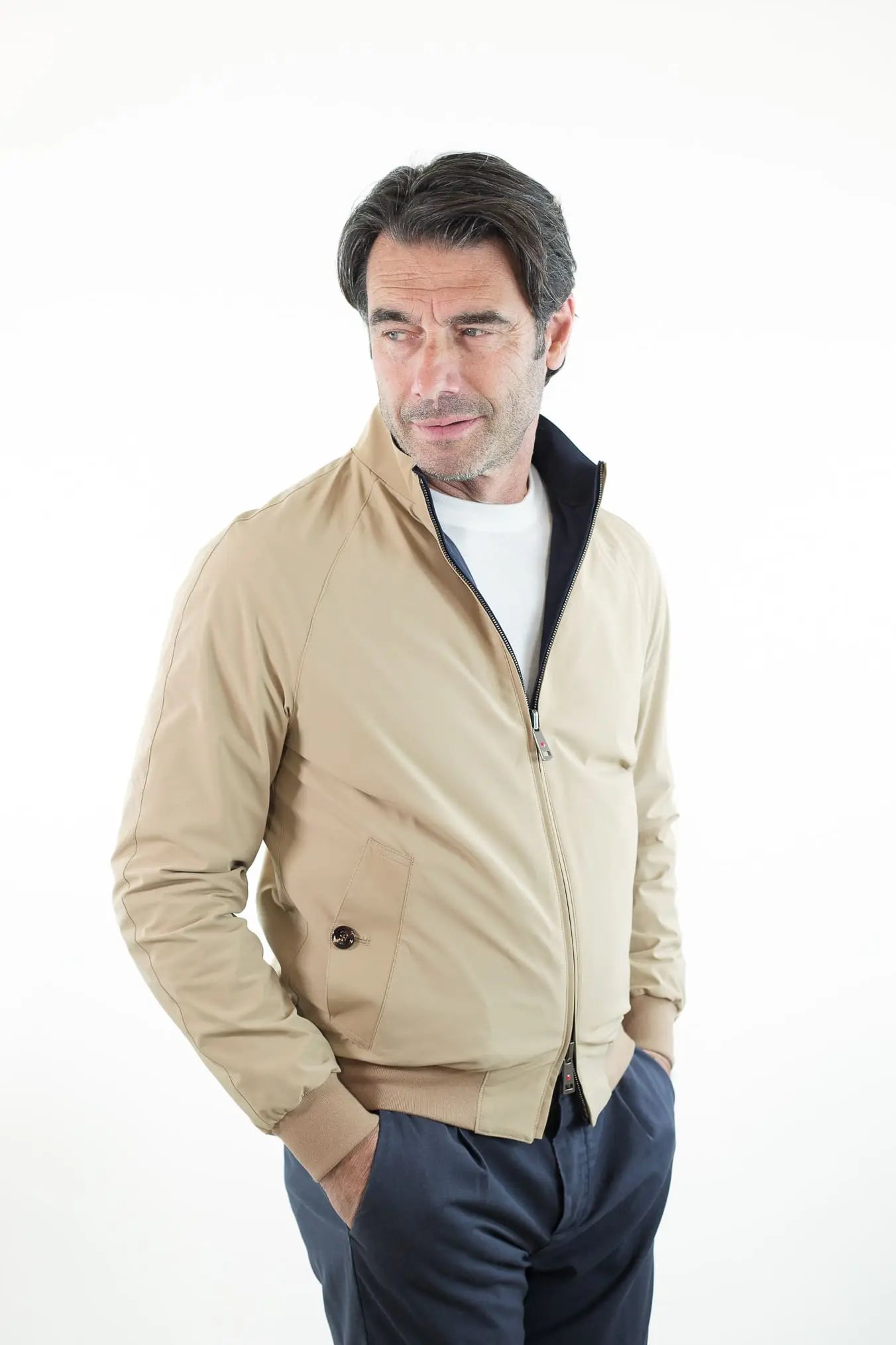Giubbino Reversibile Bicolore Blu e Beige - Guarino Store